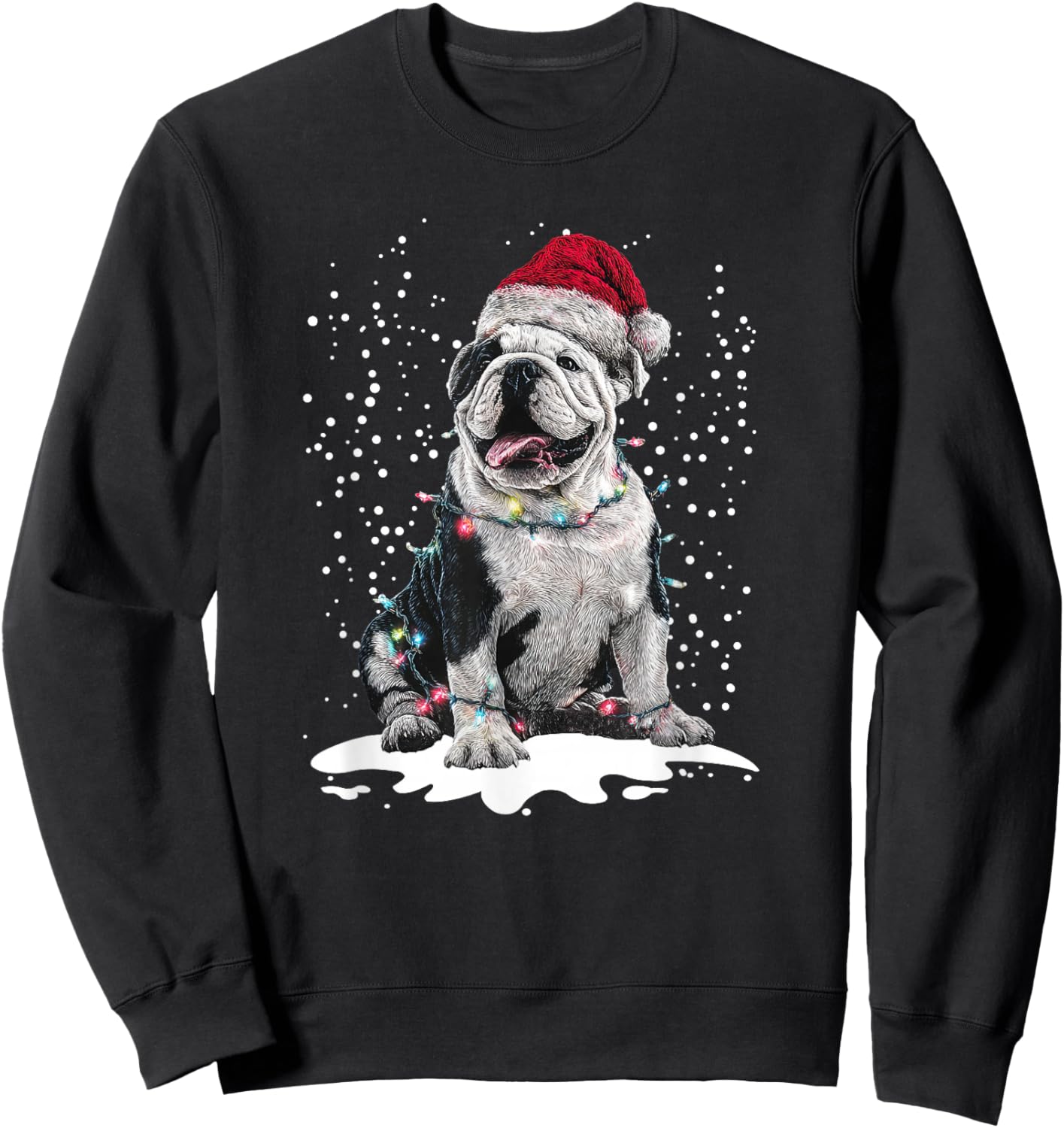 Dog Xmas Men Women Favorite English Bulldog Christmas Sweatshirt - Sweatshirt | Black