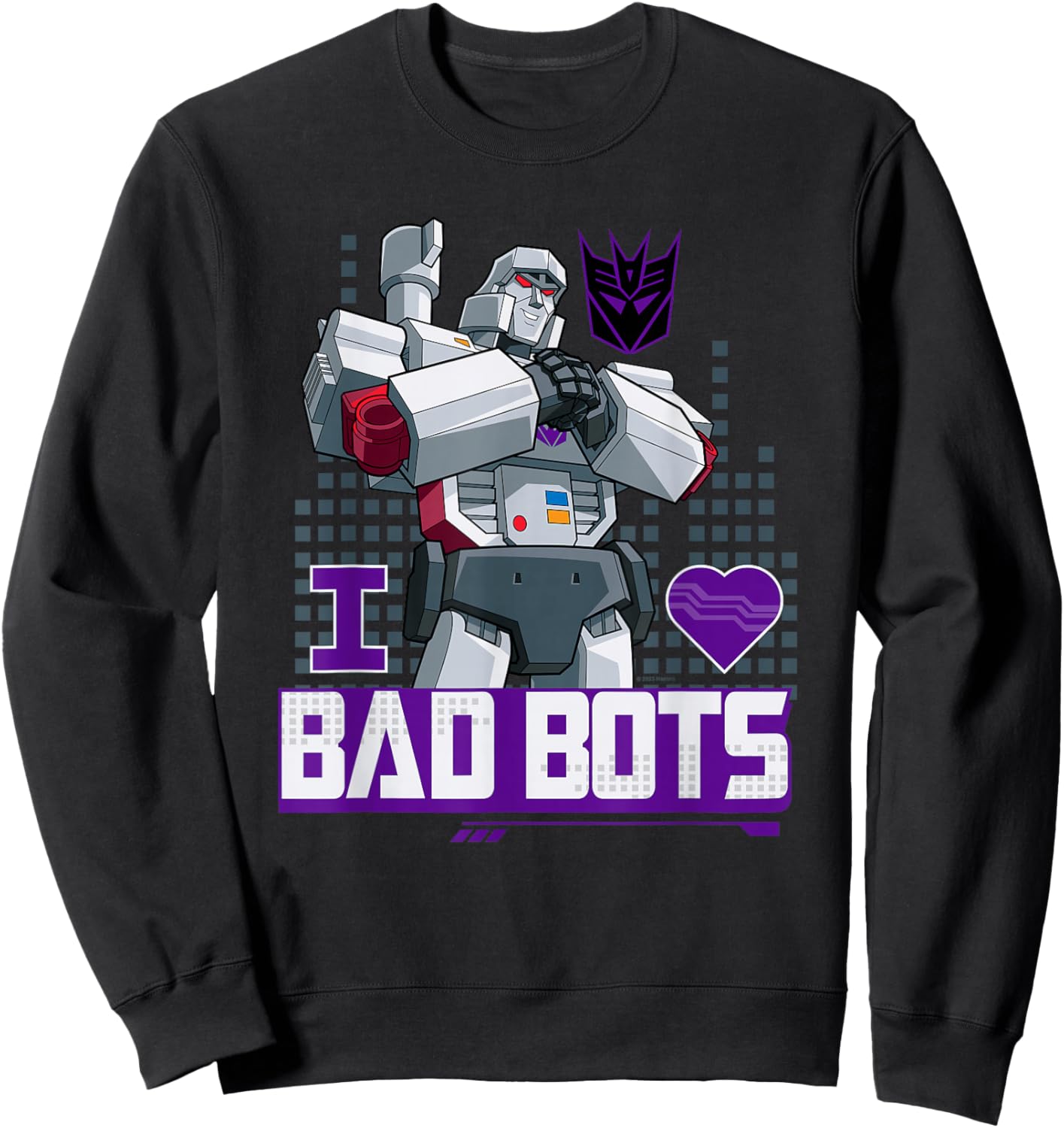 Transformers Valentine's Day Megatron I Love Bad Bots Sweatshirt - Sweatshirt | Black