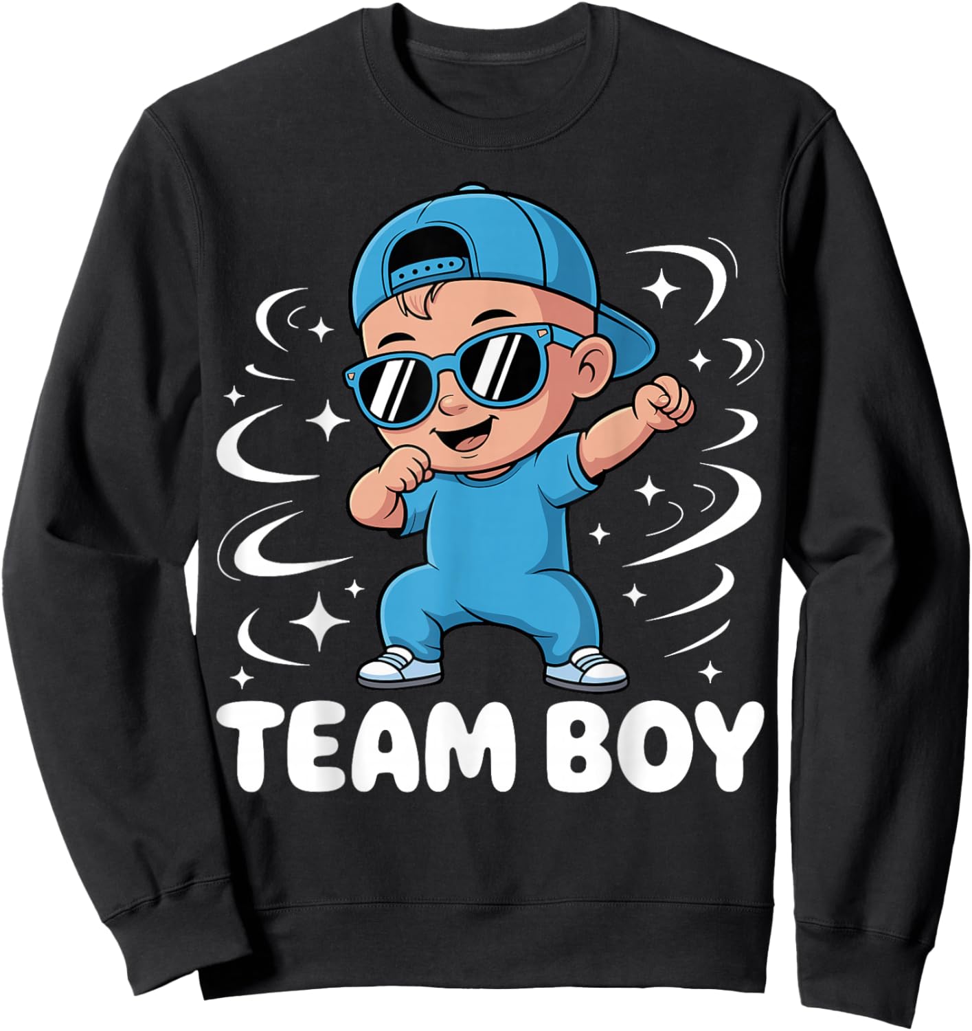 Team Boy Baby Announcement Gender Reveal Family Party Sweatshirt - Sweatshirt | Black