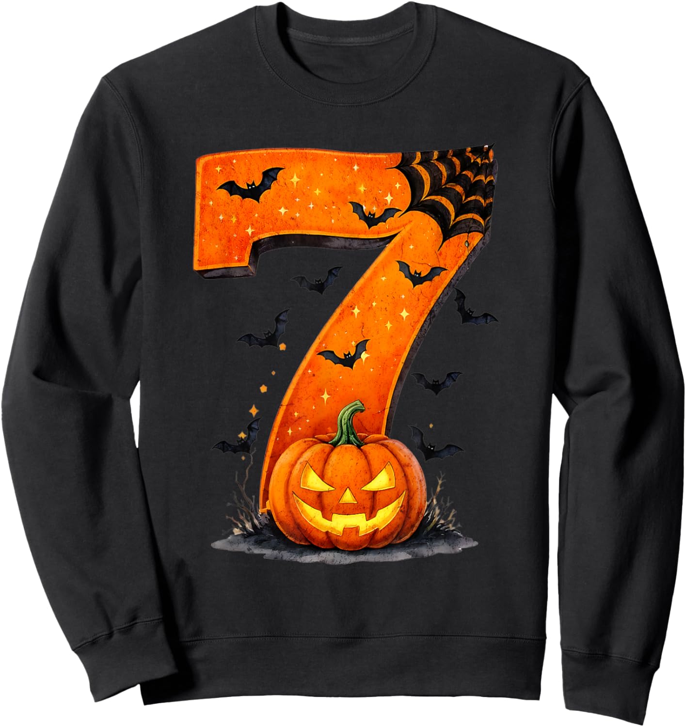 Fun Six Seven 6 7 Meme Design Couples Halloween Sweatshirt - Sweatshirt | Black