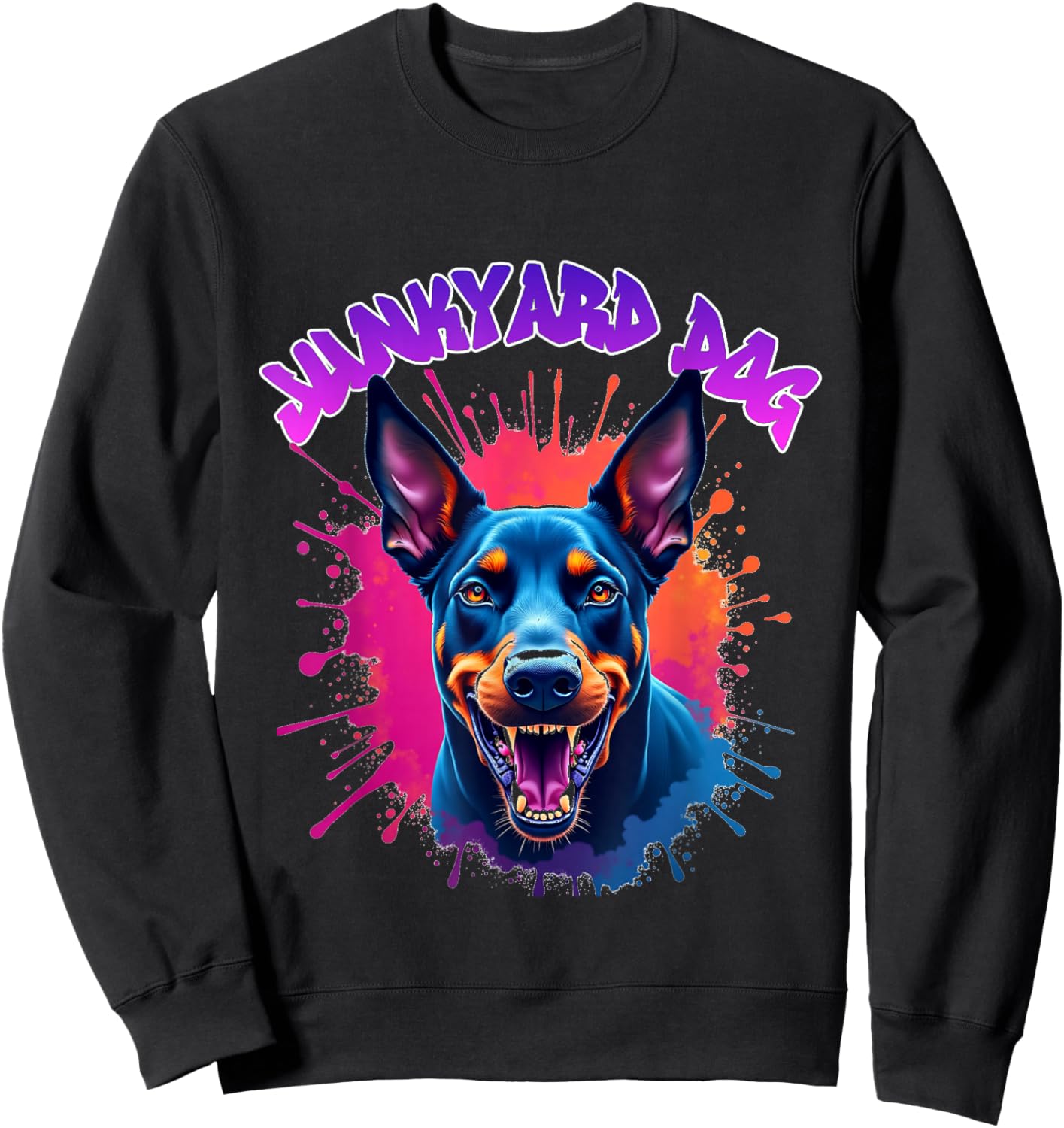 Junkyard Dog Doberman Pincher Hip Hop Urban Streetwear Sweatshirt - Sweatshirt | Black