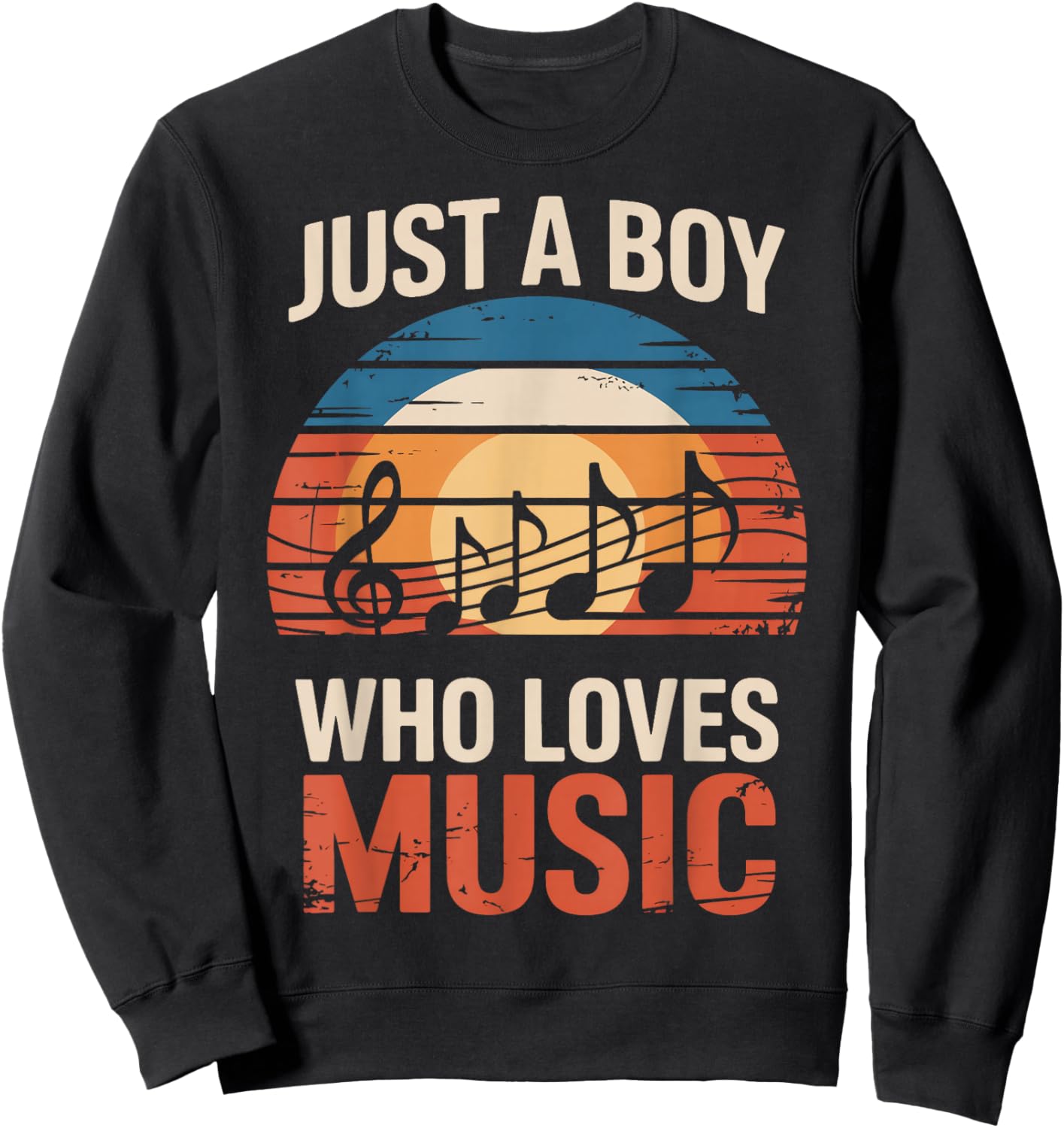 Just A Boy Who Loves Music for Music Students Sweatshirt - Sweatshirt | Black