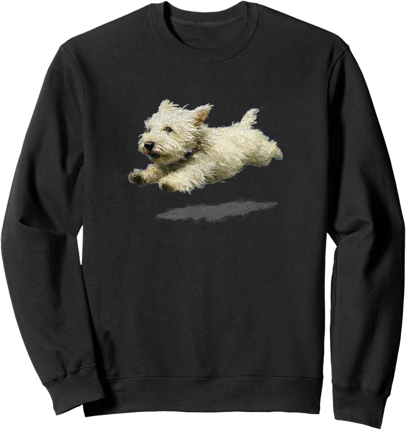 Funny Retro Cute Running Dog Art Print Sweatshirt - Sweatshirt | Black