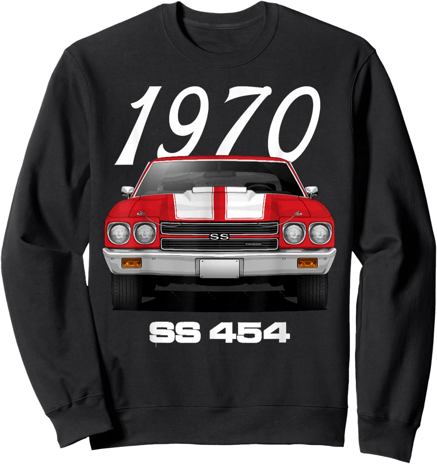 Vintage 1970 Chevelle 70 Classic American Muscle Car Hot Rod Sweatshirt - Sweatshirt | Black