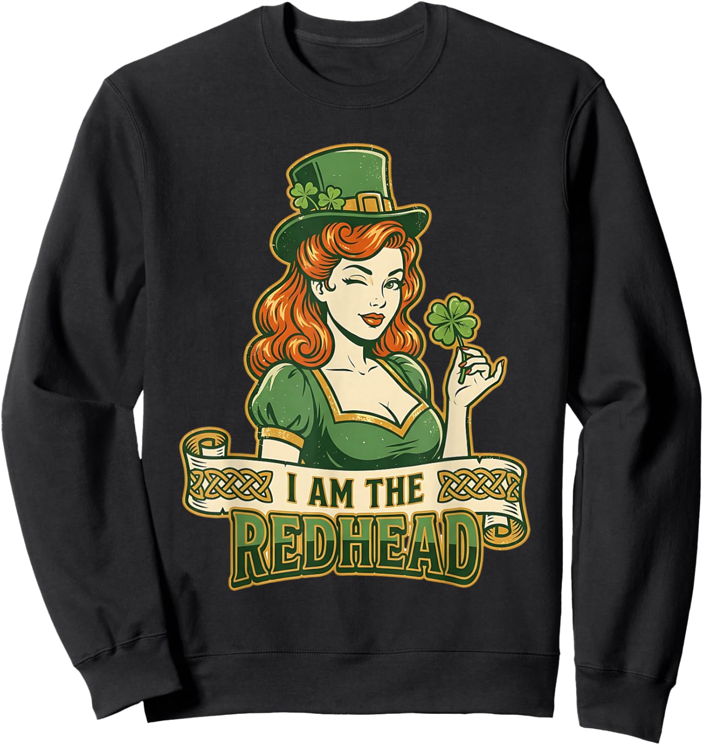I Am The Redhead Pinup Girl Dibs On The Red Head Sweatshirt - Sweatshirt | Black