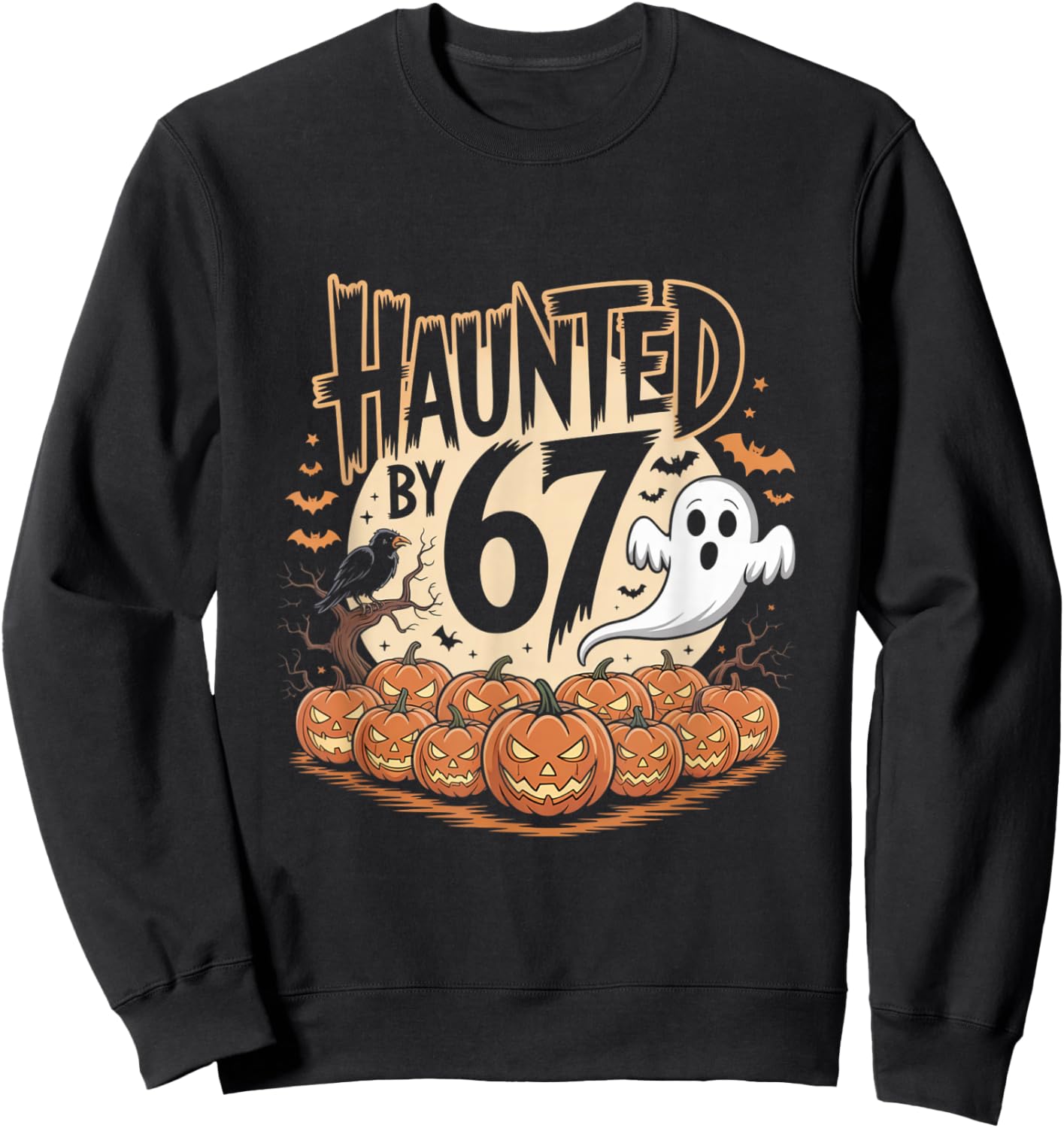 Haunted by 6-7 Funny Halloween 6-7 Costume Six Seven Sweatshirt - Sweatshirt | Black