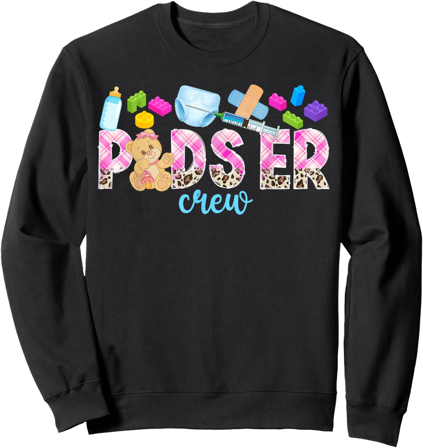 Peds ER Crew Pediatric Emergency Nurse Squad Peds ER Nurse Sweatshirt - Sweatshirt | Black