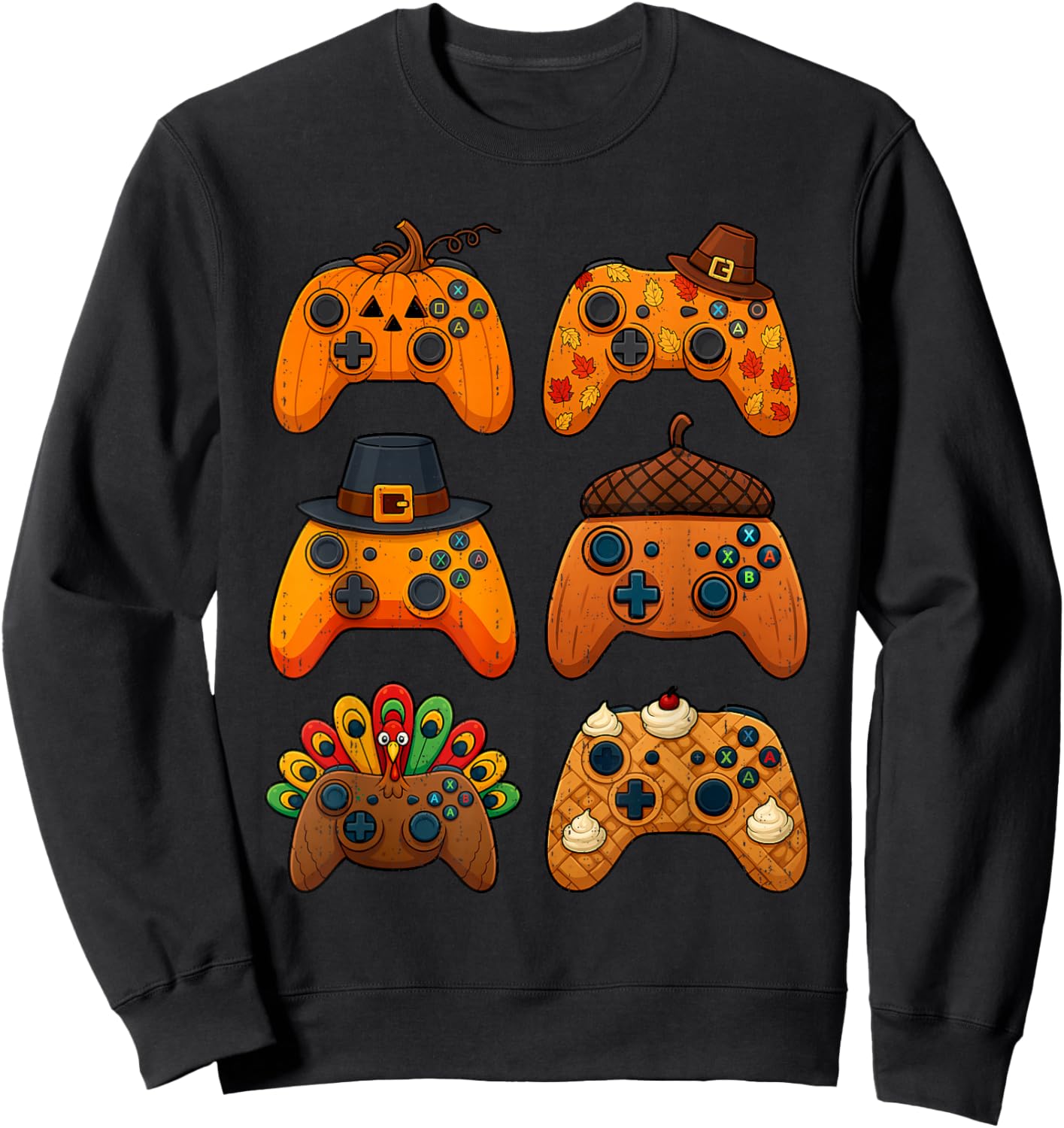 Gamer Turkey Fall Thanksgiving Video Game Gaming Teen Boys Sweatshirt - Sweatshirt | Black