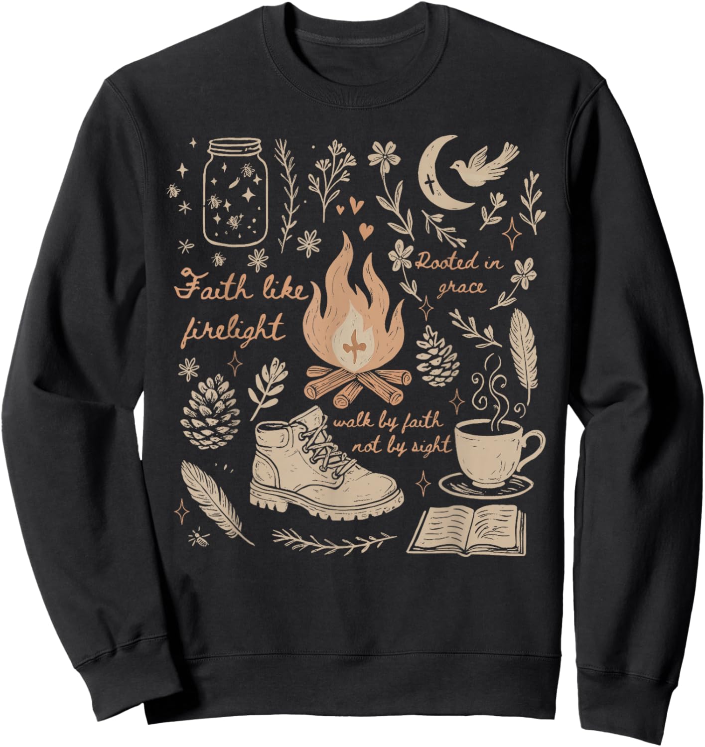 Faith Based Camping Religious Christian Camping Camper Sweatshirt - Sweatshirt | Black