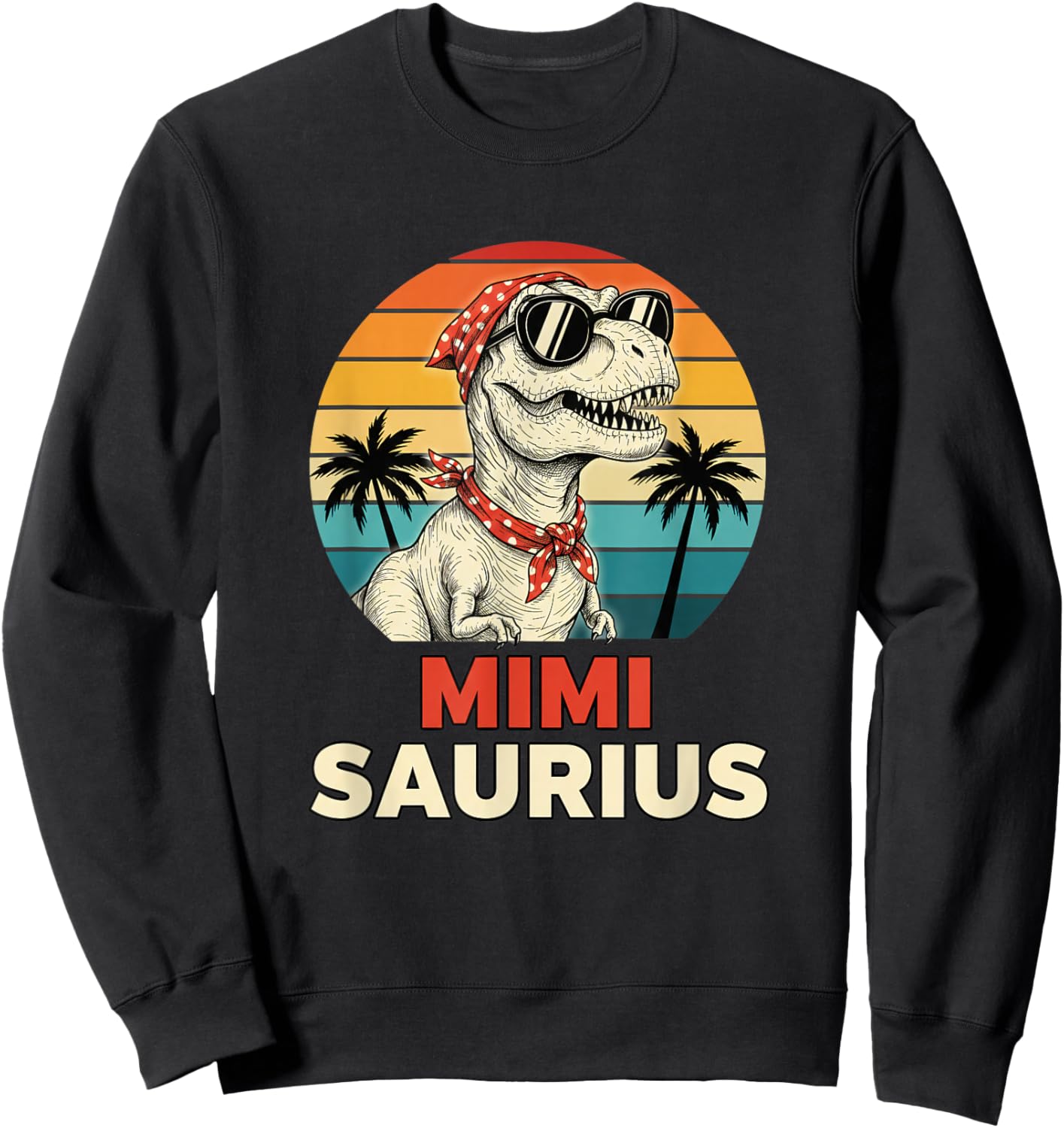 Mythical & Prehistoric Mimi Saurus Retro Mimi Dinosaur Sweatshirt - Sweatshirt | Black