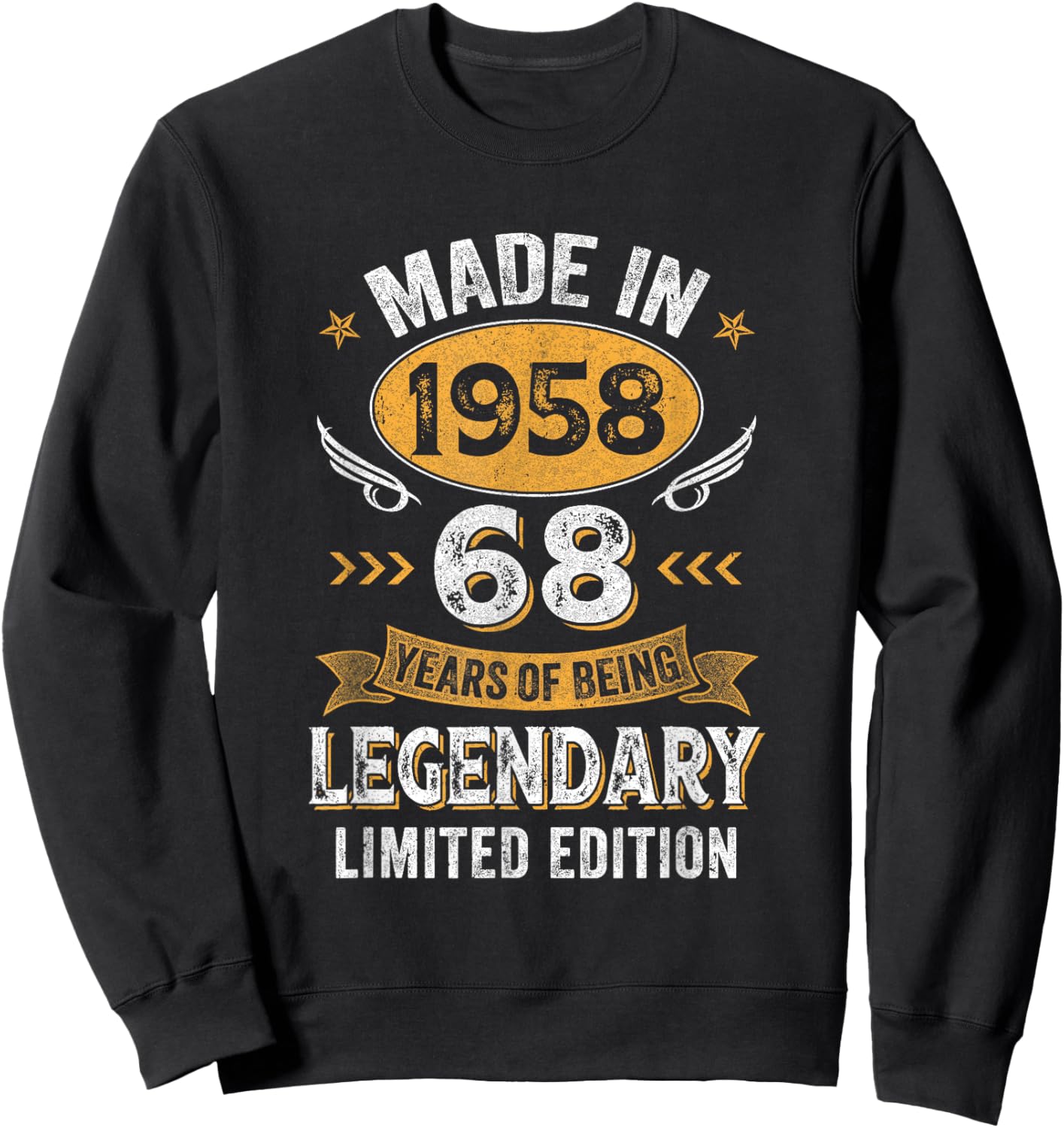Vintage 1958 68 Years Old Birthday 68Th Birthday Men Women Sweatshirt - Sweatshirt | Black