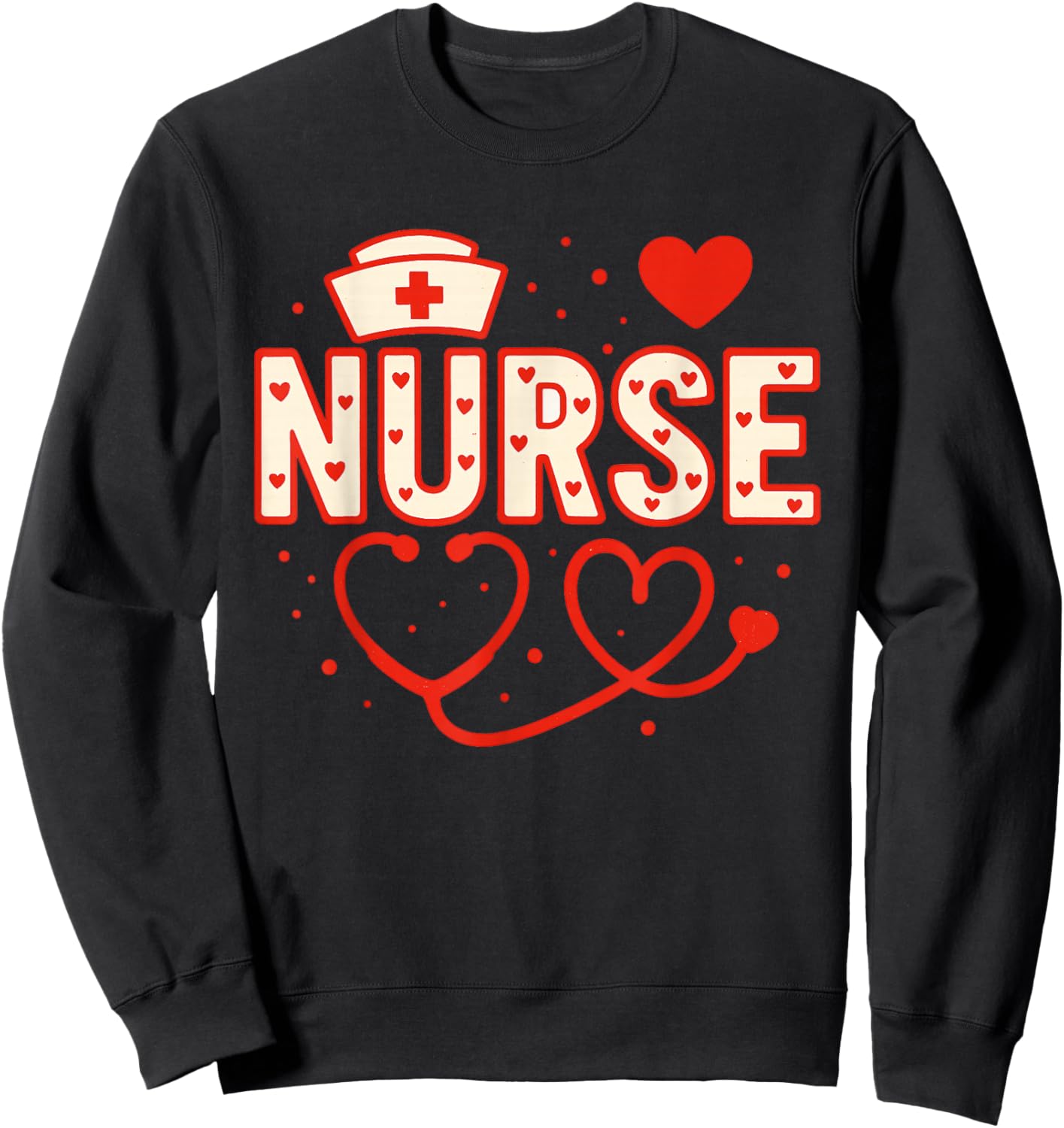 Nurse Valentines Day Valentine Scrub Top Women Scrubs Nicu Sweatshirt - Sweatshirt | Black