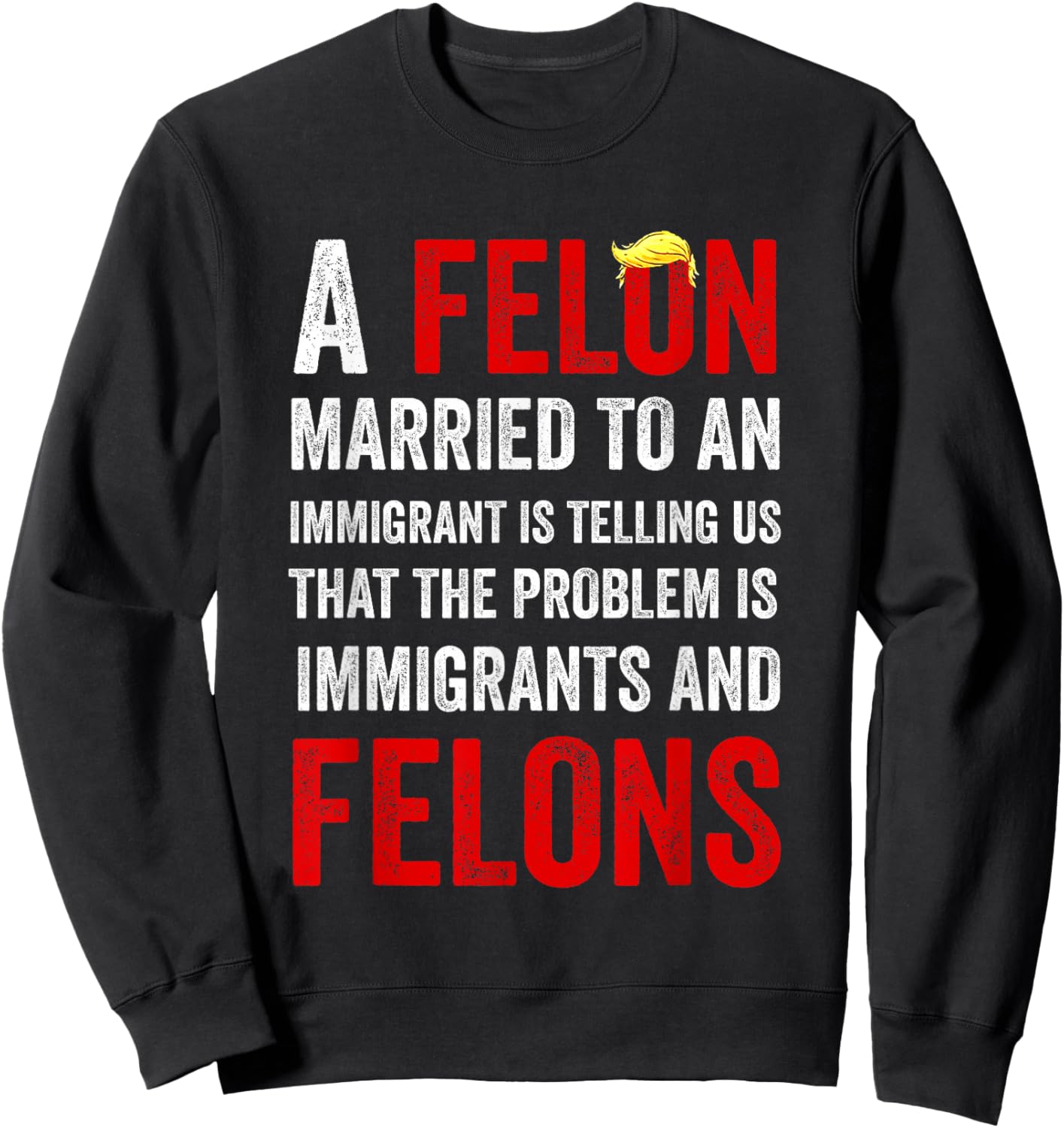 A Felon Married to an Immigrant is Telling Us That The Probl Sweatshirt - Sweatshirt | Black