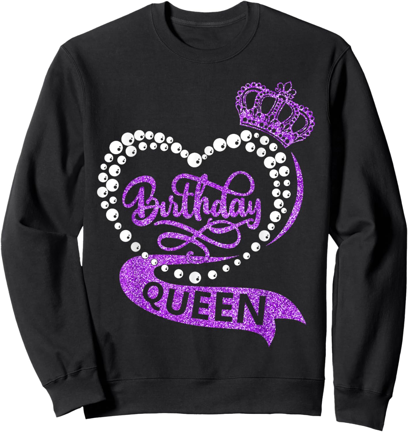 Birthday Queen It's My Bday Party Crew Girls Women Matching Sweatshirt - Sweatshirt | Black