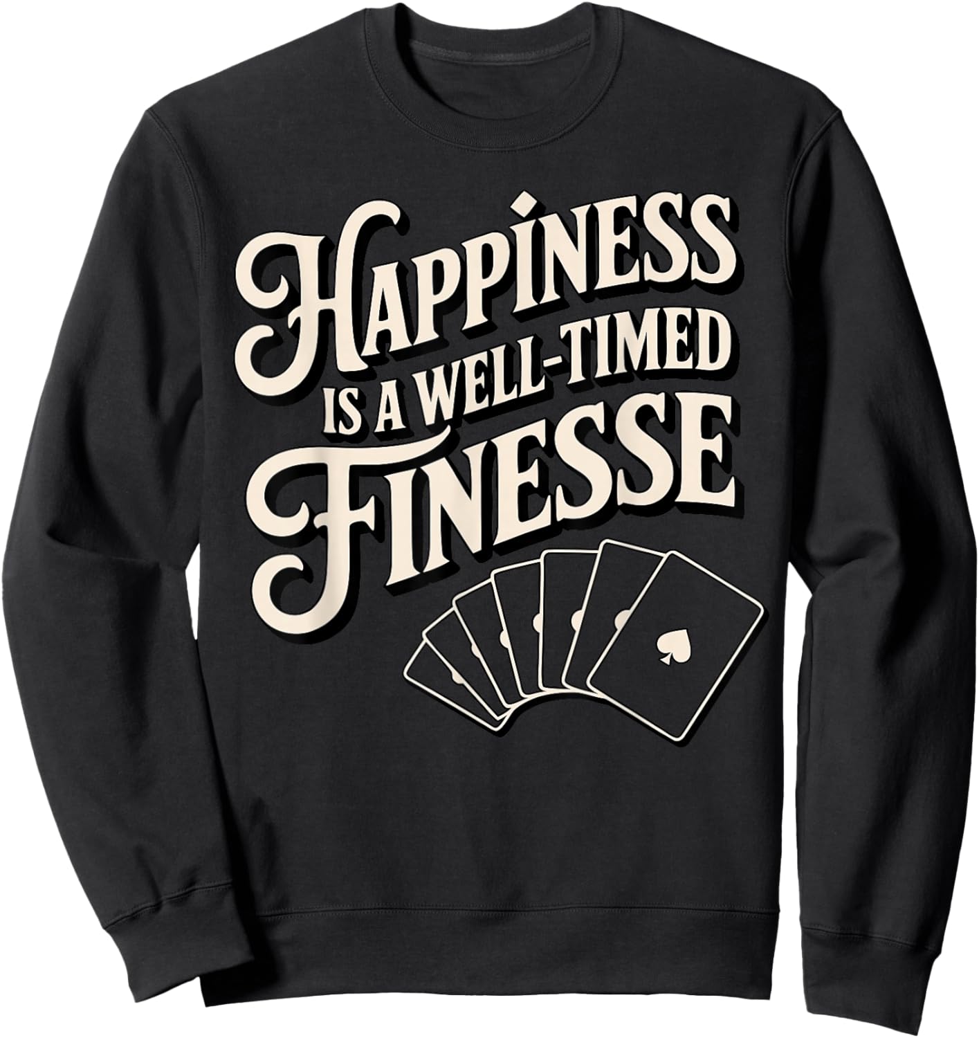 Bridge Player Finesse Contract Bridge Sweatshirt - Sweatshirt | Black