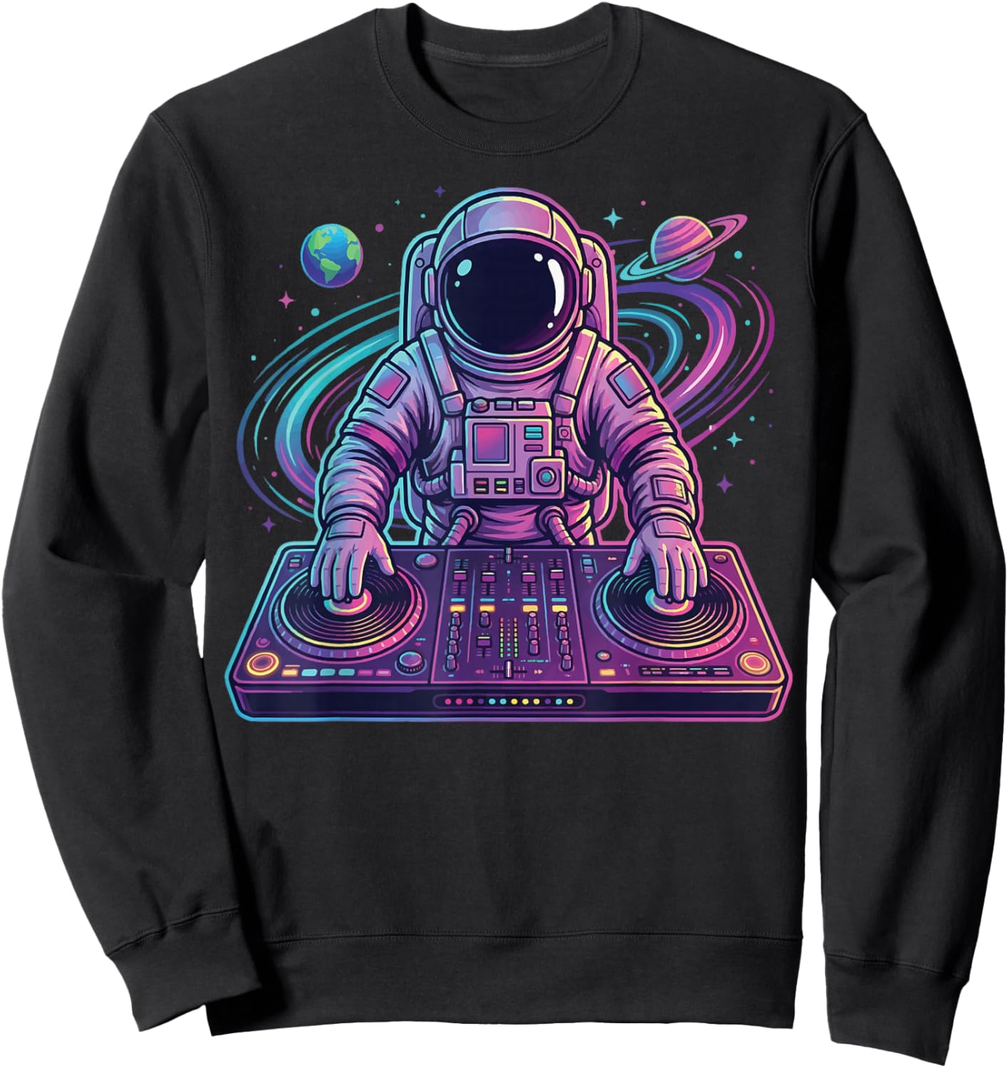 Astronaut DJ in Space Sweatshirt - Sweatshirt | Black