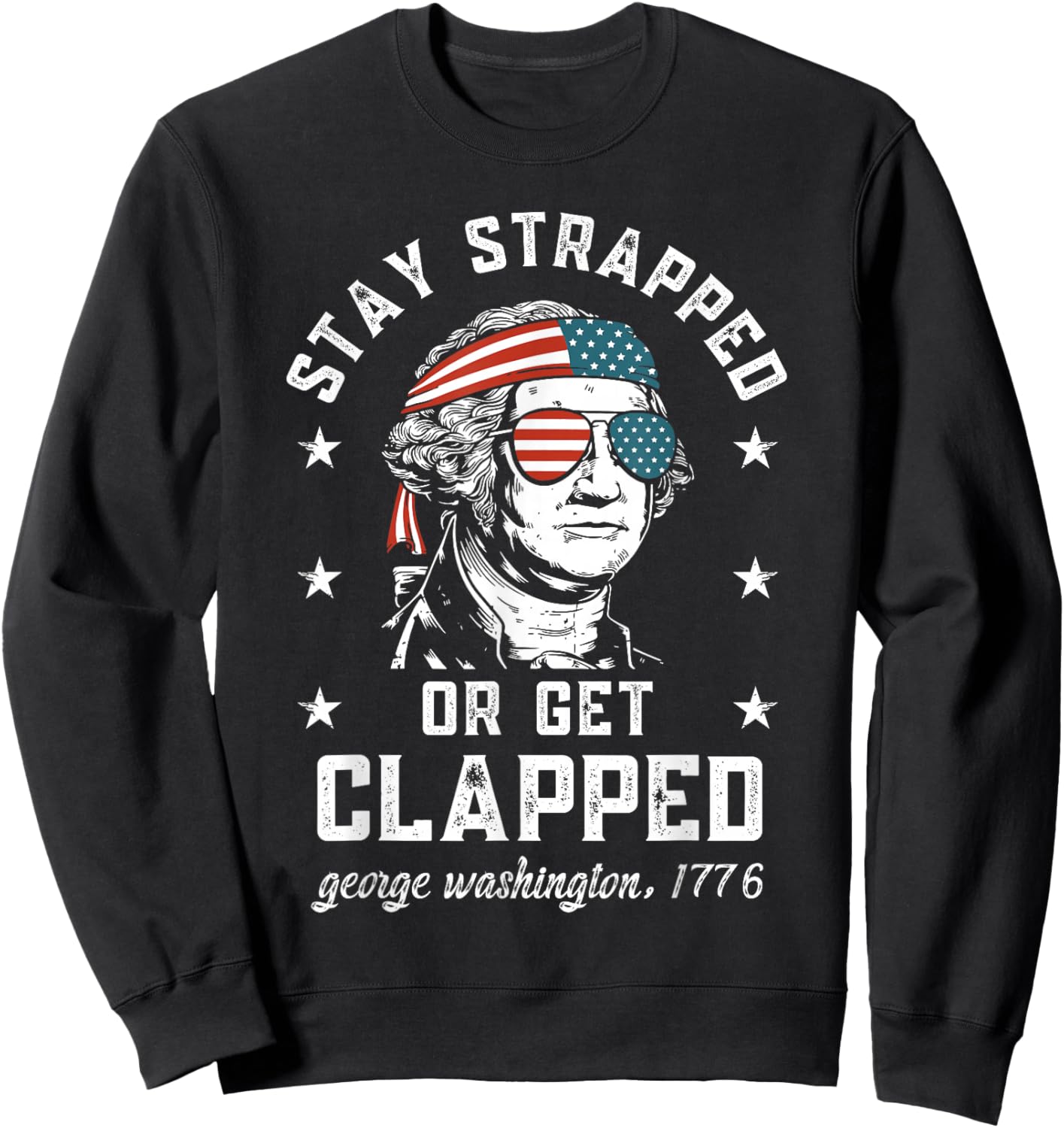 Patriotic Historical Figure USA Freedom Art Sweatshirt - Sweatshirt | Black
