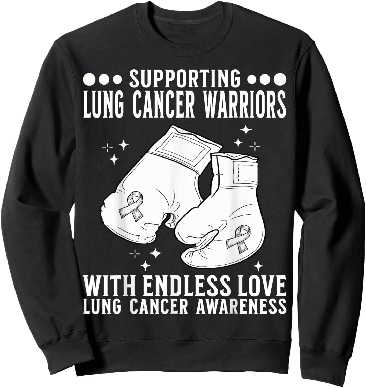 Lung Cancer Support Squad Lung Cancer Awareness Products Sweatshirt - Sweatshirt | Black