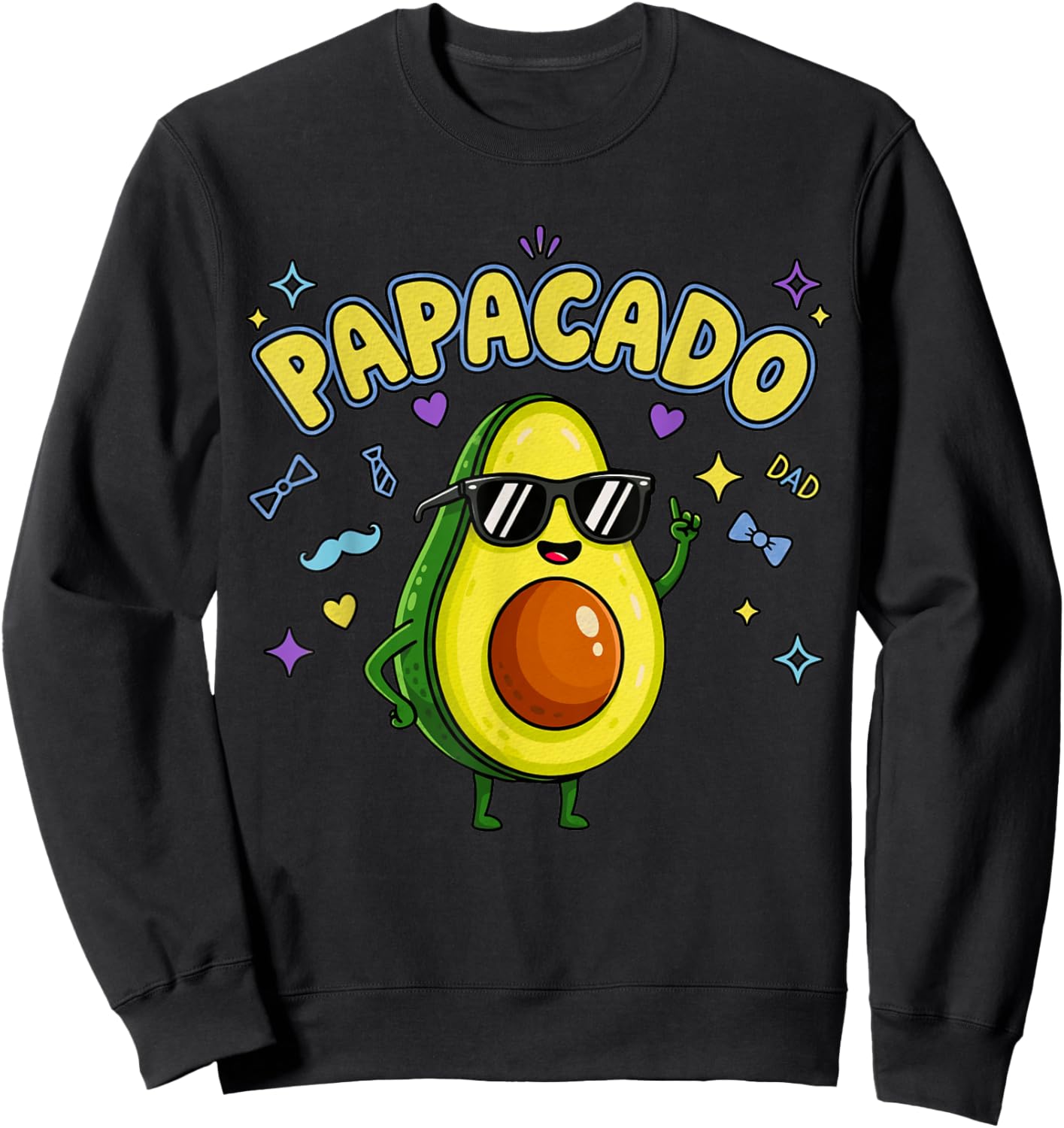 Pregnancy Announcement Men Dad Funny Avocado Papacado Sweatshirt - Sweatshirt | Black