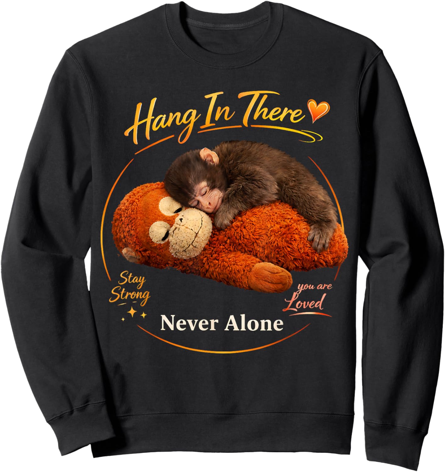 Adorable Cute Baby Monkey Punch Men Women Kids Girl Sweatshirt - Sweatshirt | Black