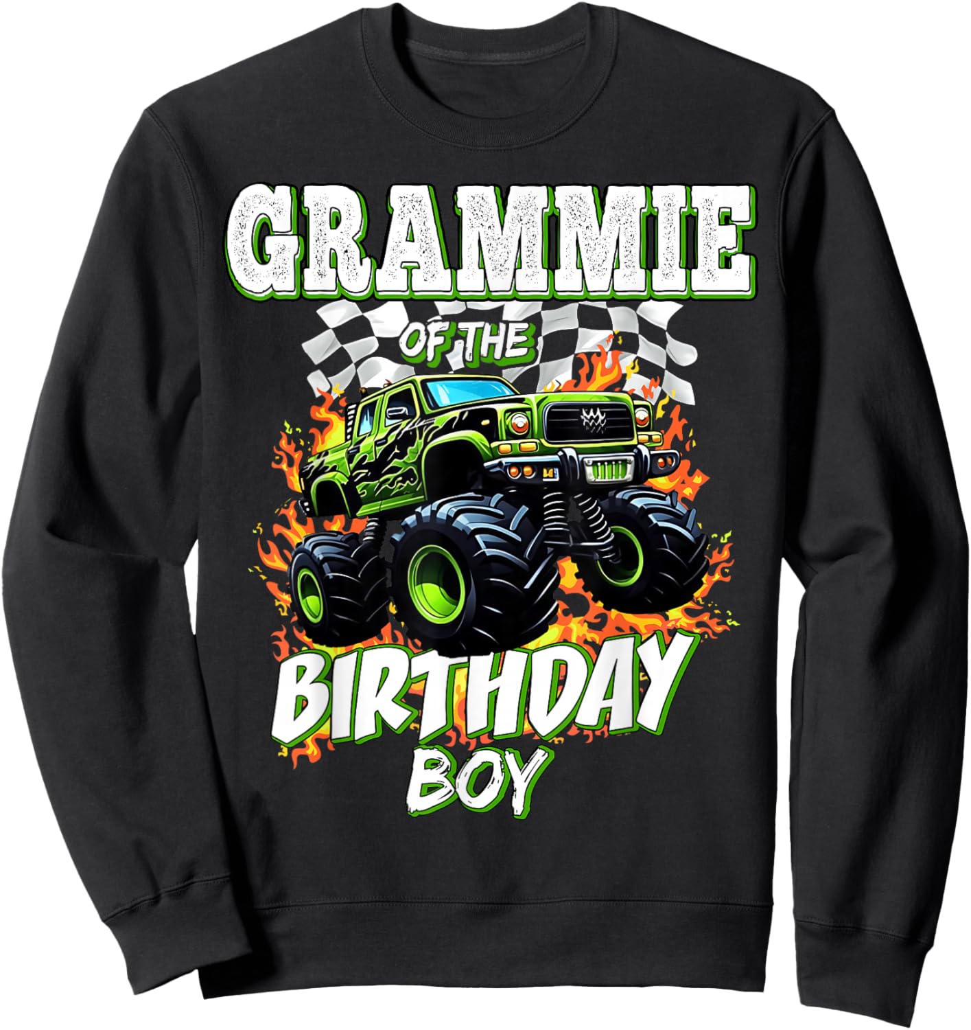 Grammie of The Birthday Boy Monster Truck Birthday Kids Sweatshirt - Sweatshirt | Black