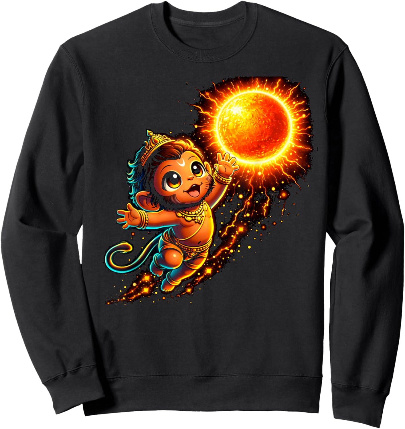 Hanumanji Hanuman Hindu Monkey God Lover Devotee Sweatshirt - Sweatshirt | Black