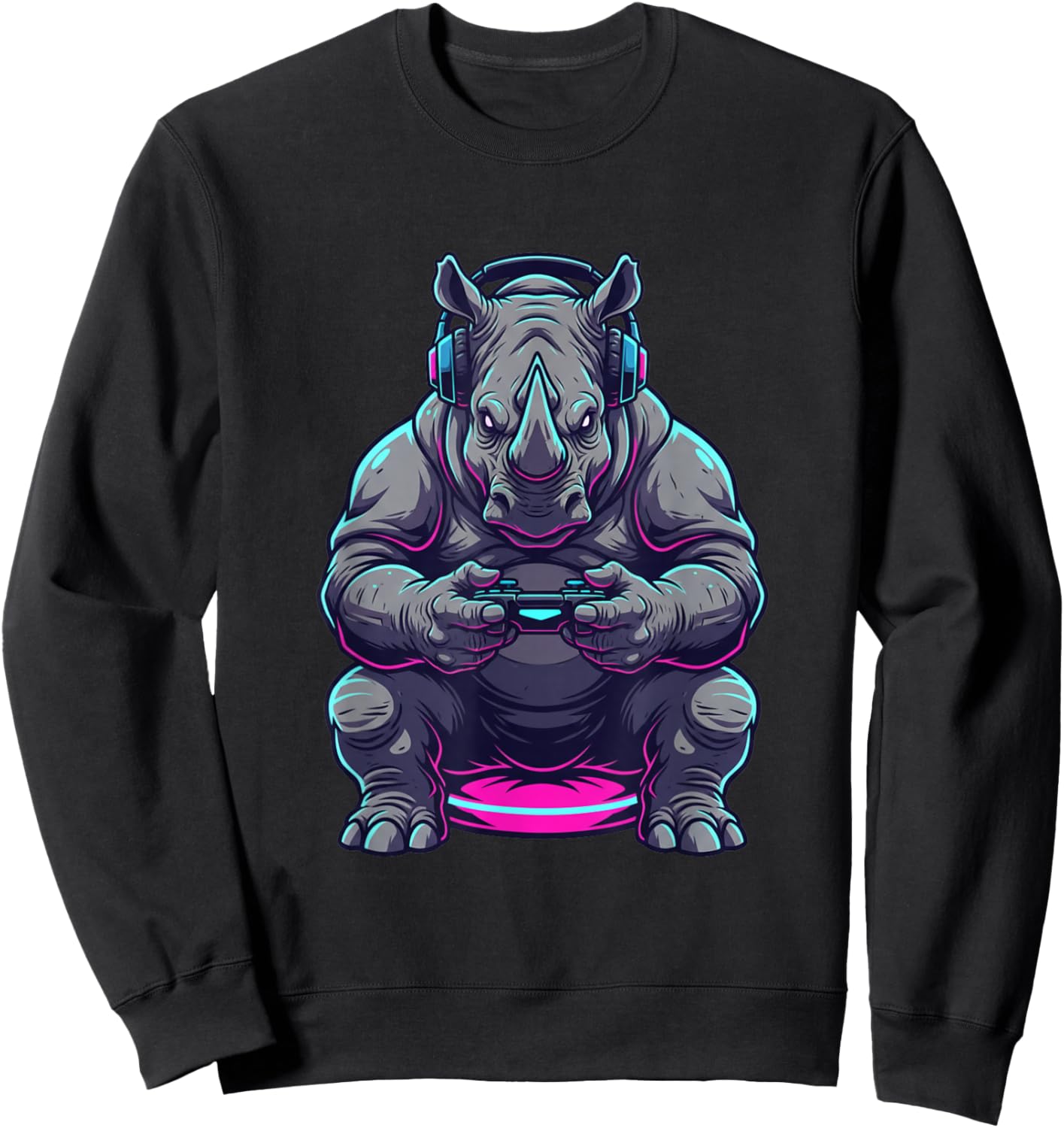 Rhino Funny Video Games Rhino Sweatshirt - Sweatshirt | Black