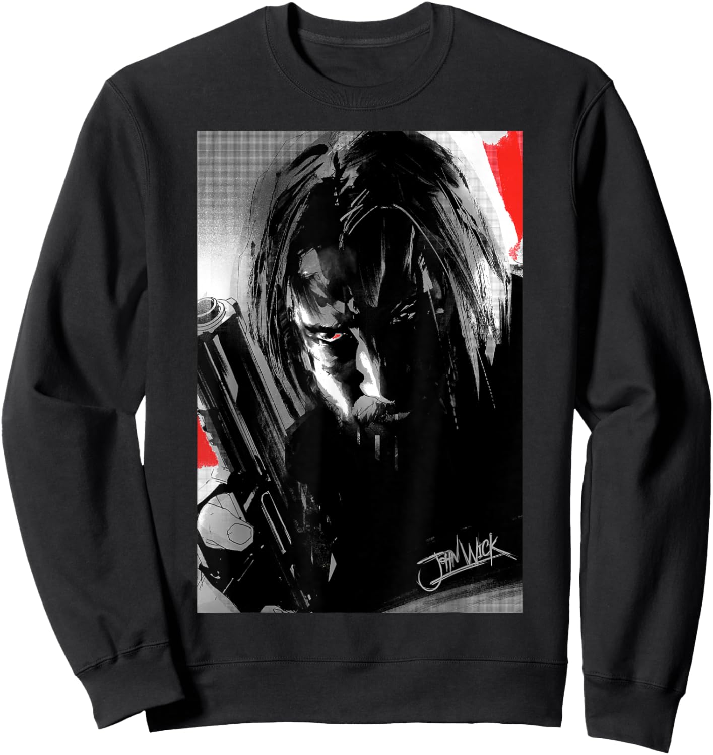 John Wick Illustrated Poster Sweatshirt - Sweatshirt | Black