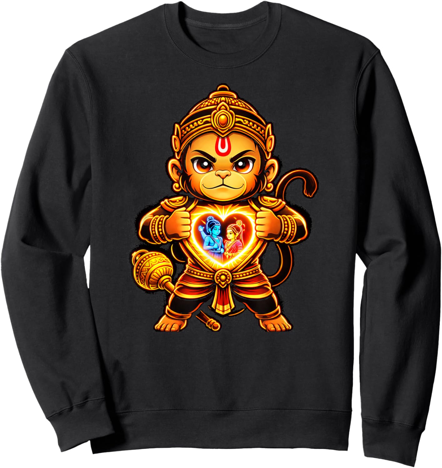 Hanumanji Hanuman Hindu Monkey God Lover Devotee Sweatshirt - Sweatshirt | Black