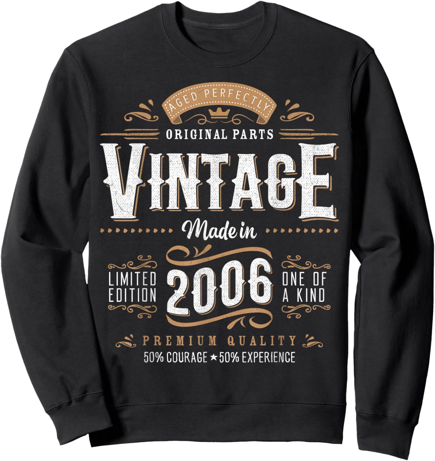 Vintage 2006 Label 20th Birthday Gift Men Women 20 Year Old Sweatshirt - Sweatshirt | Black