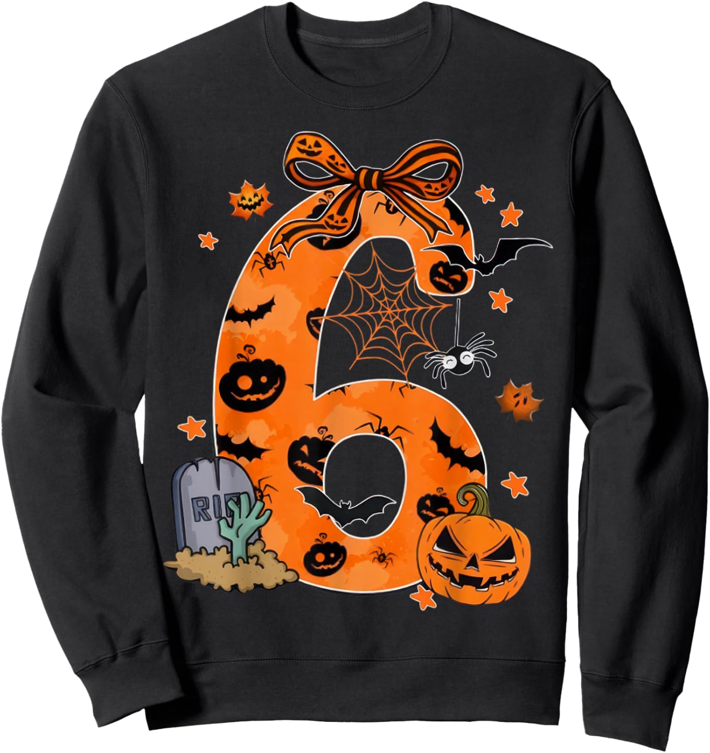 Fun Six Seven 6 7 Meme Design Couples Halloween Sweatshirt - Sweatshirt | Black