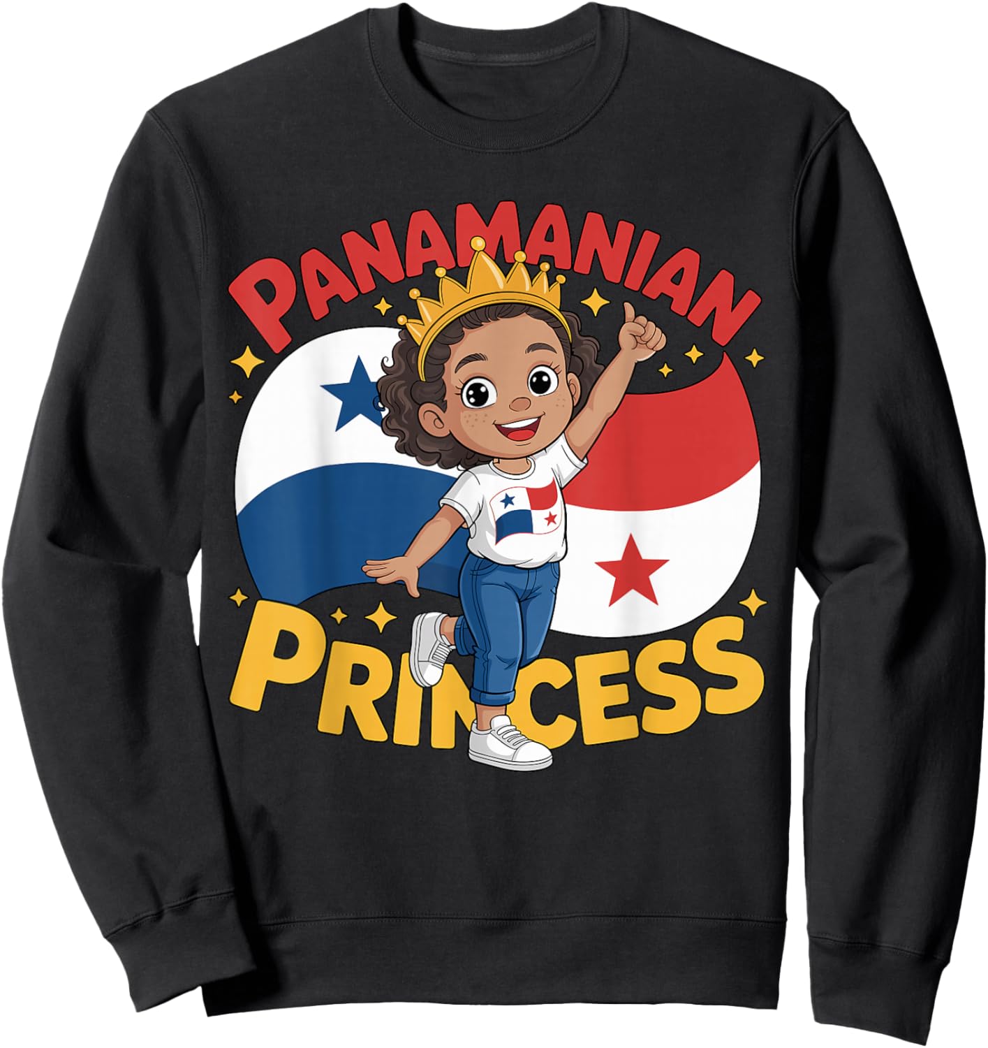 Panama Flag Proud Panamanian Girl Panamanian Pride Sweatshirt - Sweatshirt | Black