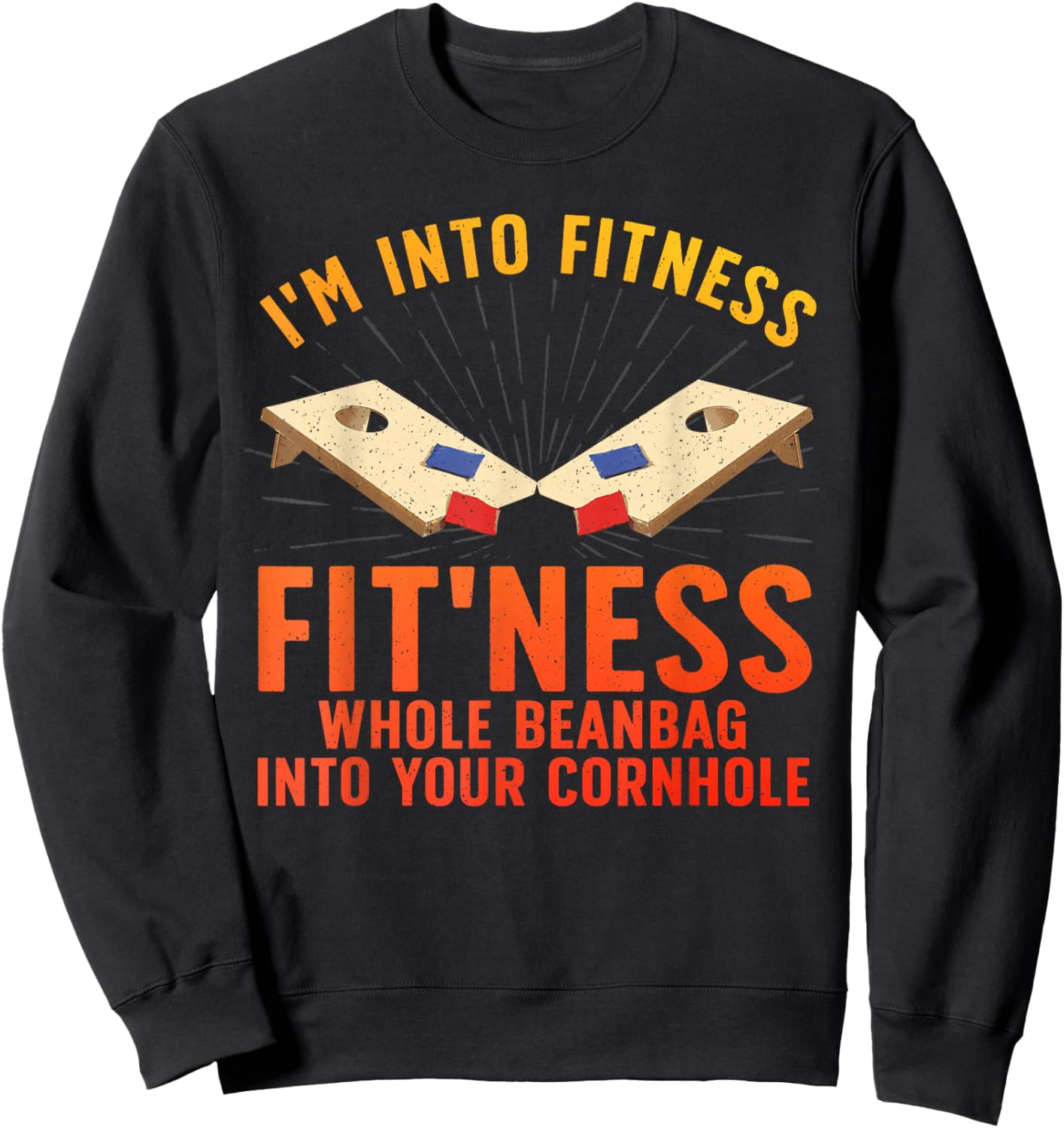Best Cornhole Art Women Corn Hole Players Cornhole Sweatshirt - Sweatshirt | Black