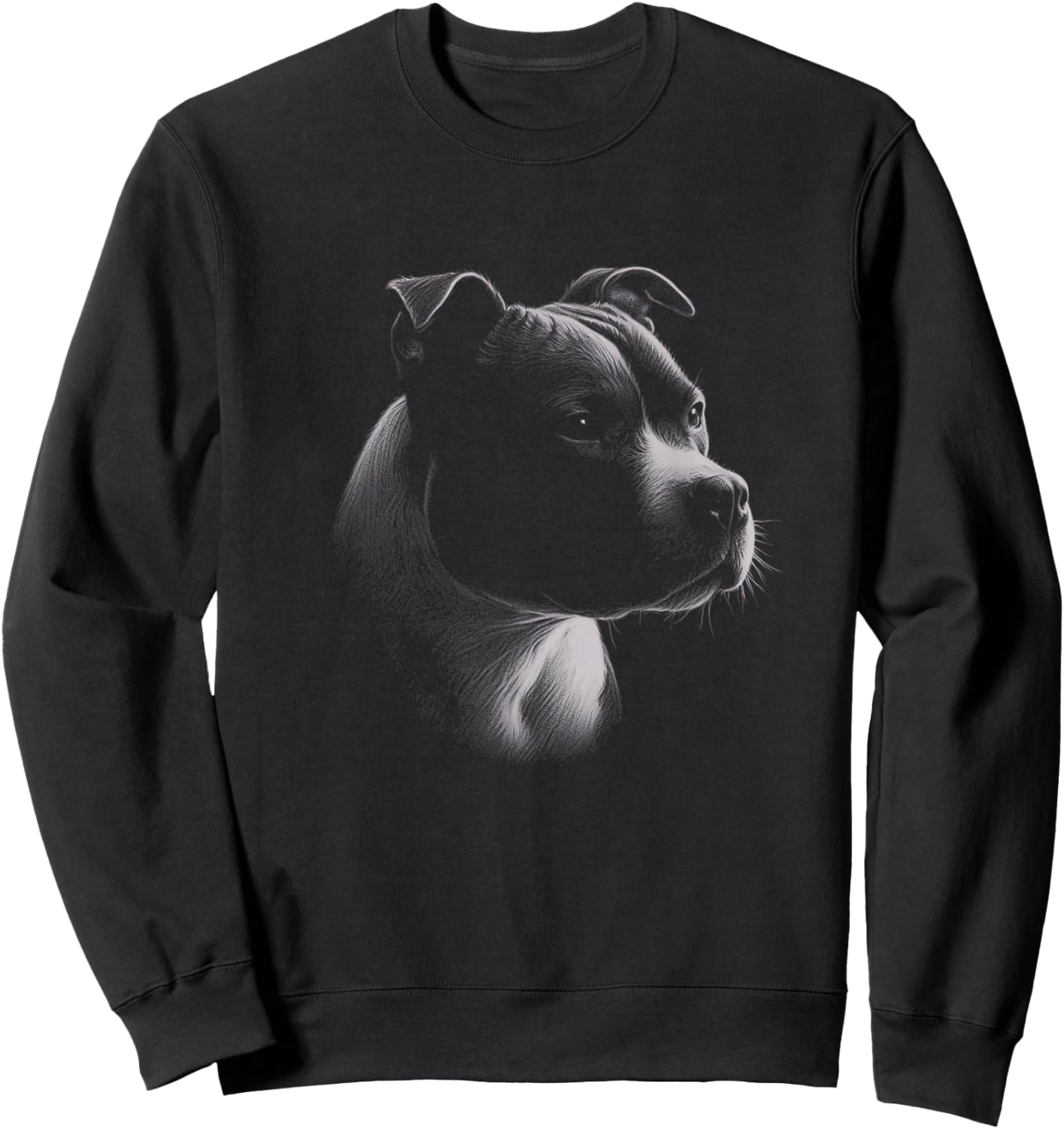 Staffordshire Bull Terrier Drawing Staffy Art Design Sweatshirt - Sweatshirt | Black