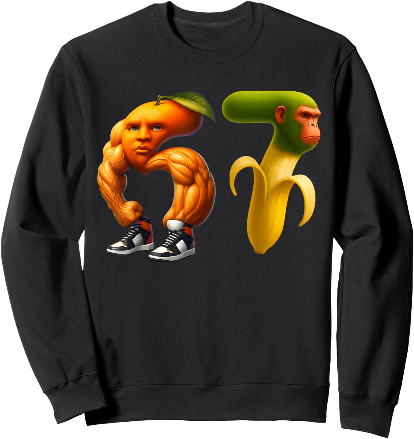 67 Six Seven Italian Brainrot Meme Couple Matching Christmas Sweatshirt - Sweatshirt | Black