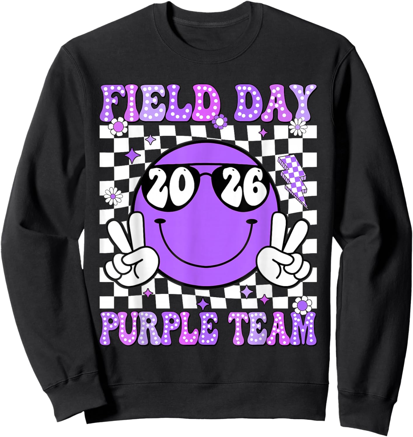 Field Day Purple Team Funny for Teacher Kids Field Day Games Sweatshirt - Sweatshirt | Black