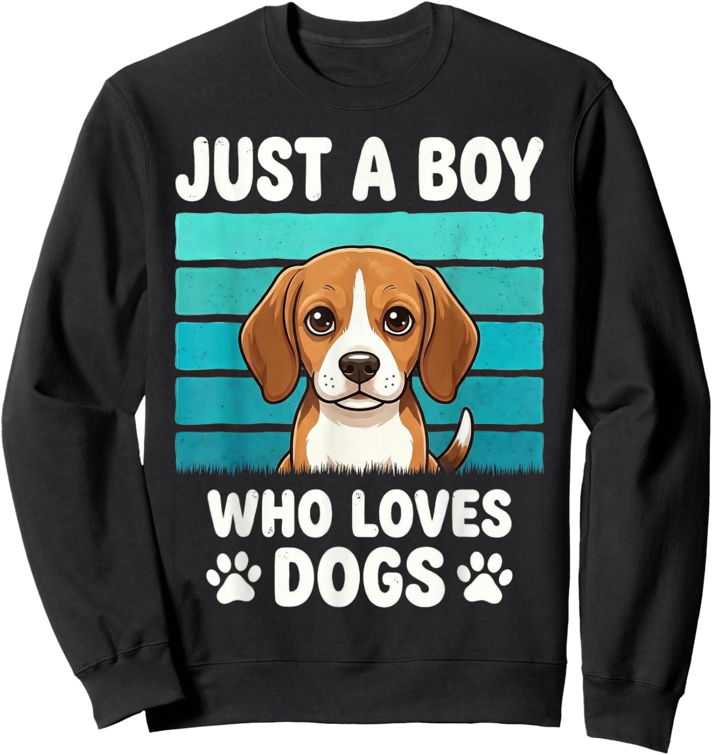Just a Boy Who Loves Dogs Funny Dog Lover Kids Boys Sweatshirt - Sweatshirt | Black