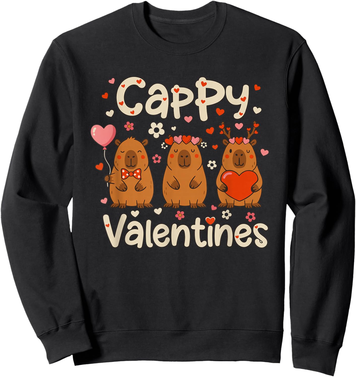 Cute Kawaii Love Hearts Sweatshirt - Sweatshirt | Black