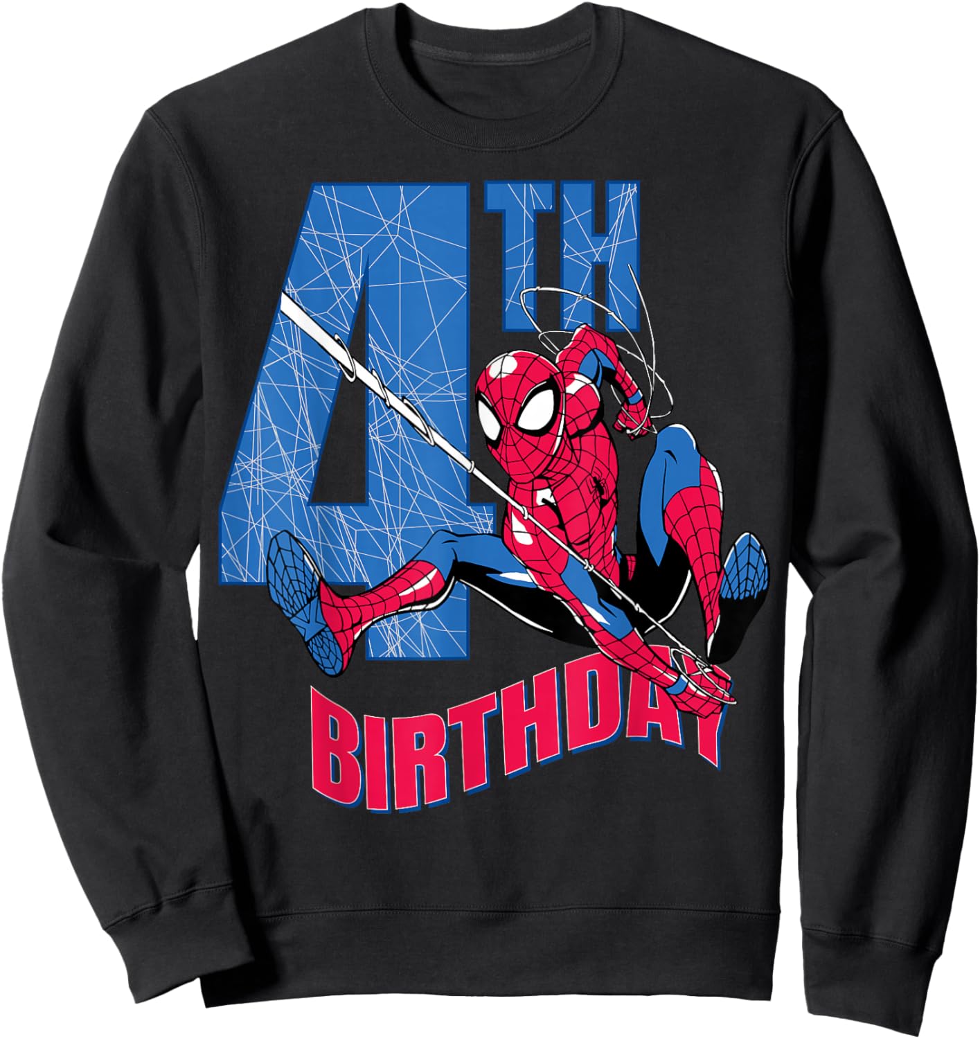 Marvel Comics Spider-Man 4th Birthday Hero Web Action Sweatshirt - Sweatshirt | Black