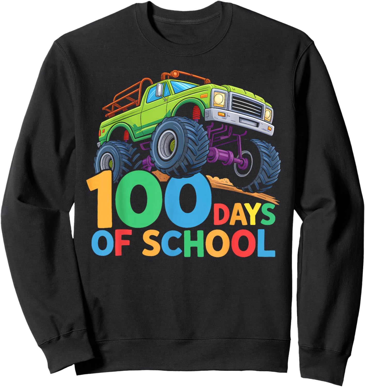 100th Day of School Boys Kids Toddler 100 Days of School Sweatshirt - Sweatshirt | Black