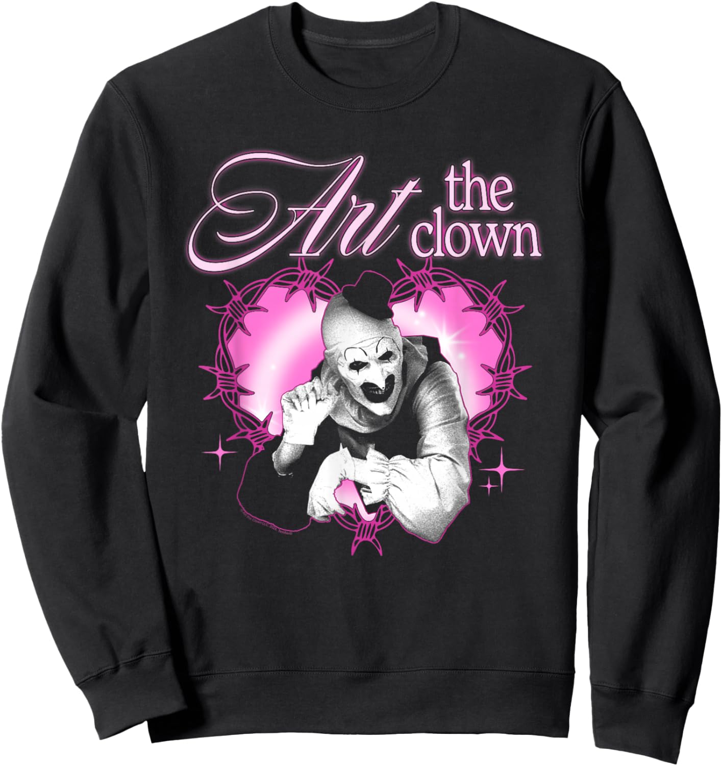 Terrifier Barbed Wire Heart Pink Logo Horror Movie Sweatshirt - Sweatshirt | Black