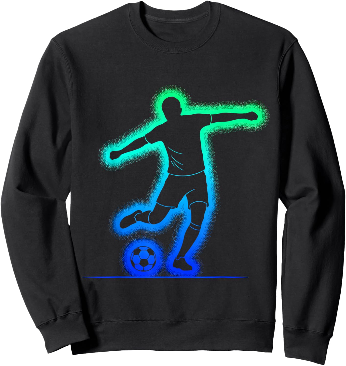 Football Soccer Player Graphic Sweatshirt - Sweatshirt | Black