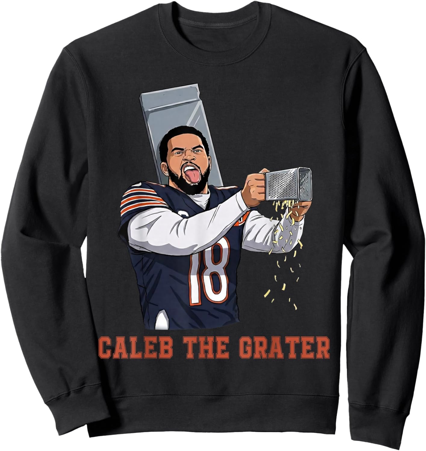 Caleb The Grater Game Day Football Funny Meme Cheese Sweatshirt - Sweatshirt | Black