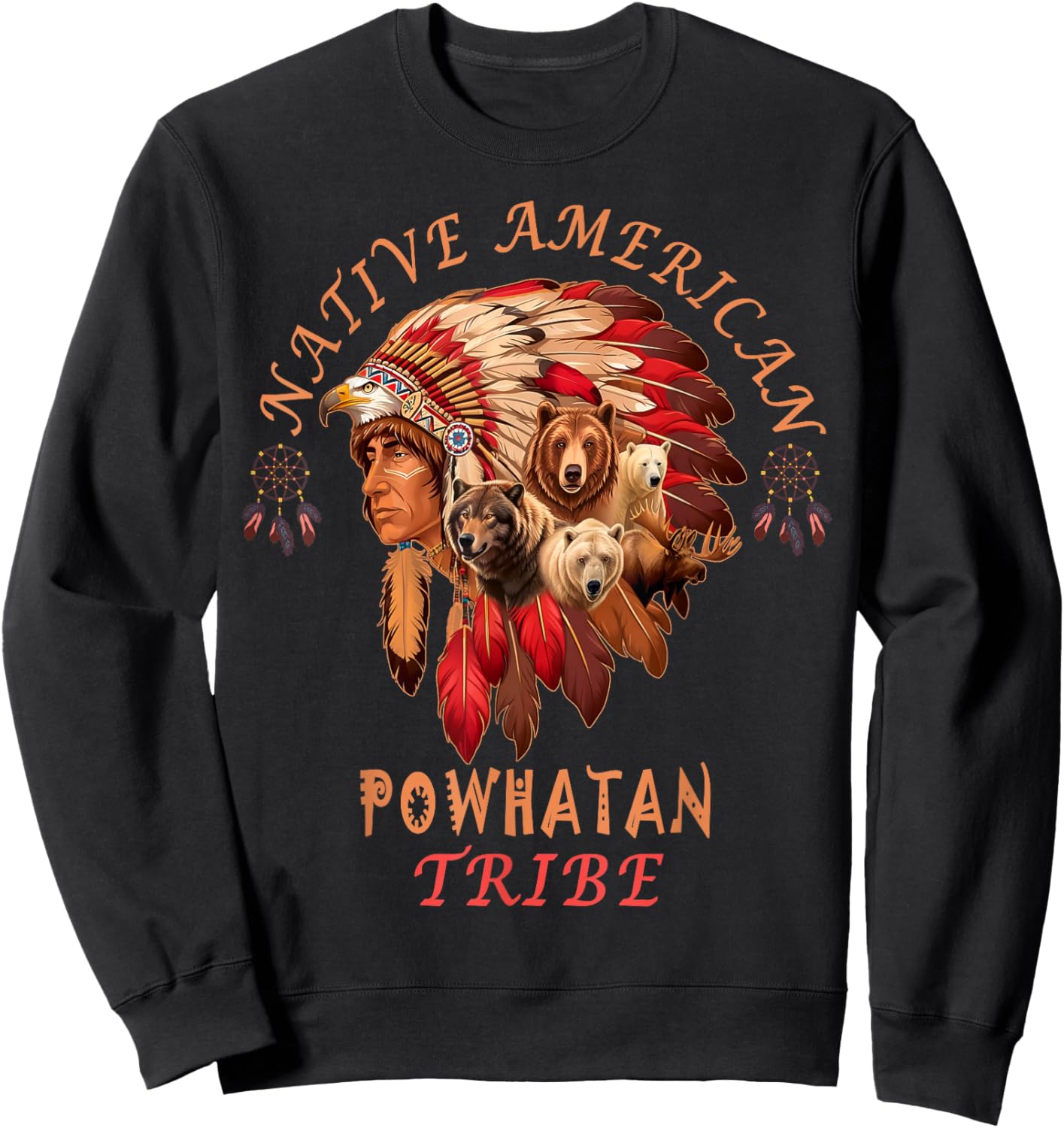 Powhatan Tribe Native American Sweatshirt - Sweatshirt | Black