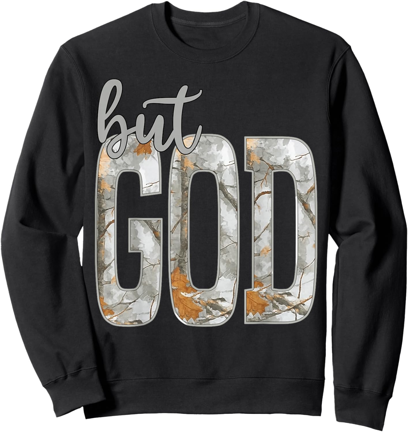 Jesus But God Camo Christian Cross God Faith Bible Religious Sweatshirt - Sweatshirt | Black