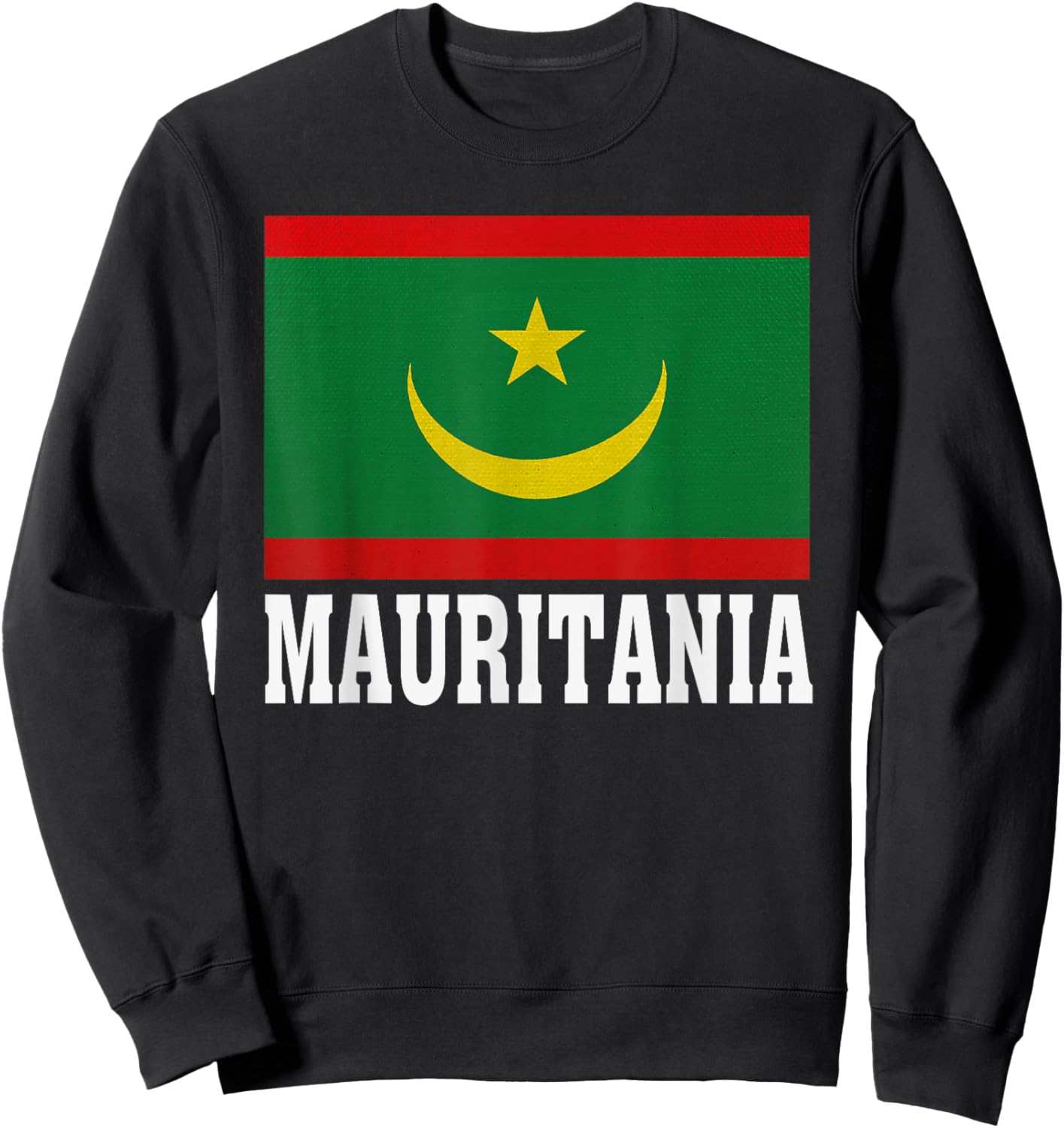 Mauritania Flag Patriotic National Roots Souvenir Sweatshirt - Sweatshirt | Black