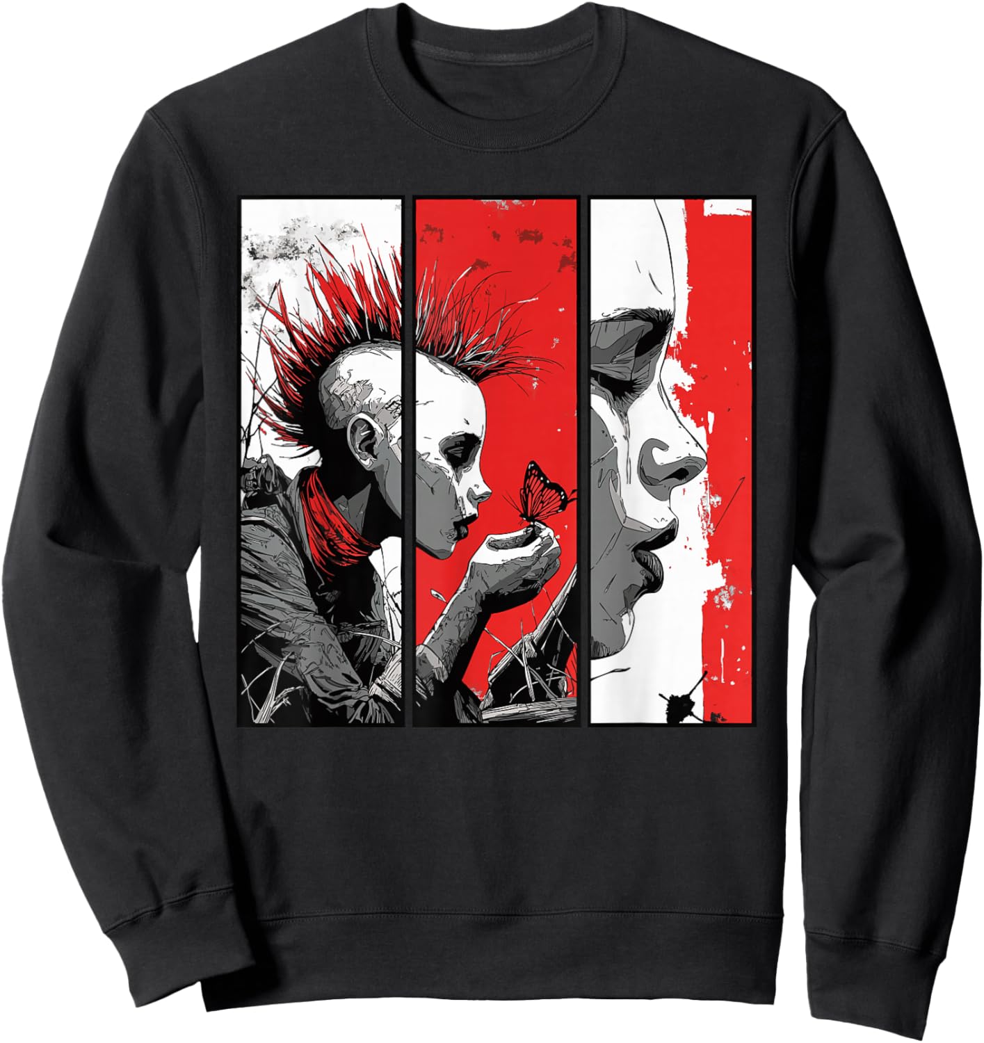 Punk & Butterfly - Art Meets Rebellion Sweatshirt - Sweatshirt | Black