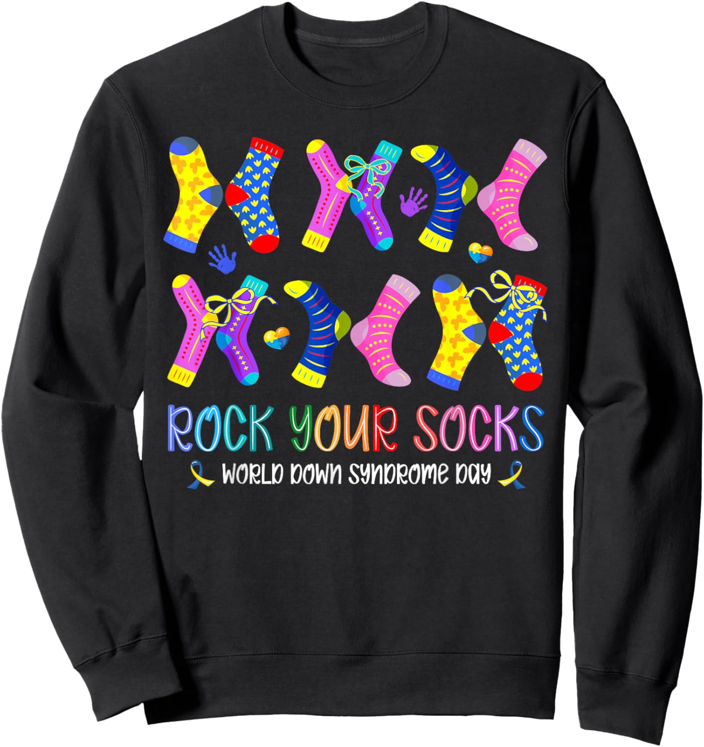 Rock Your Socks World Down Syndrome Day 321 Women Kids Sweatshirt - Sweatshirt | Black