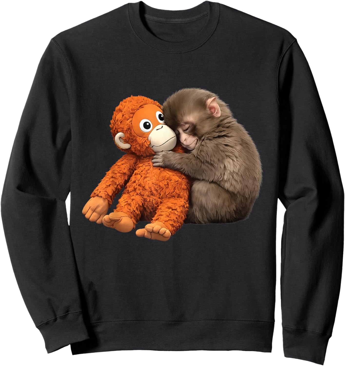 Cute Baby Monkey Punch Sweatshirt - Sweatshirt | Black