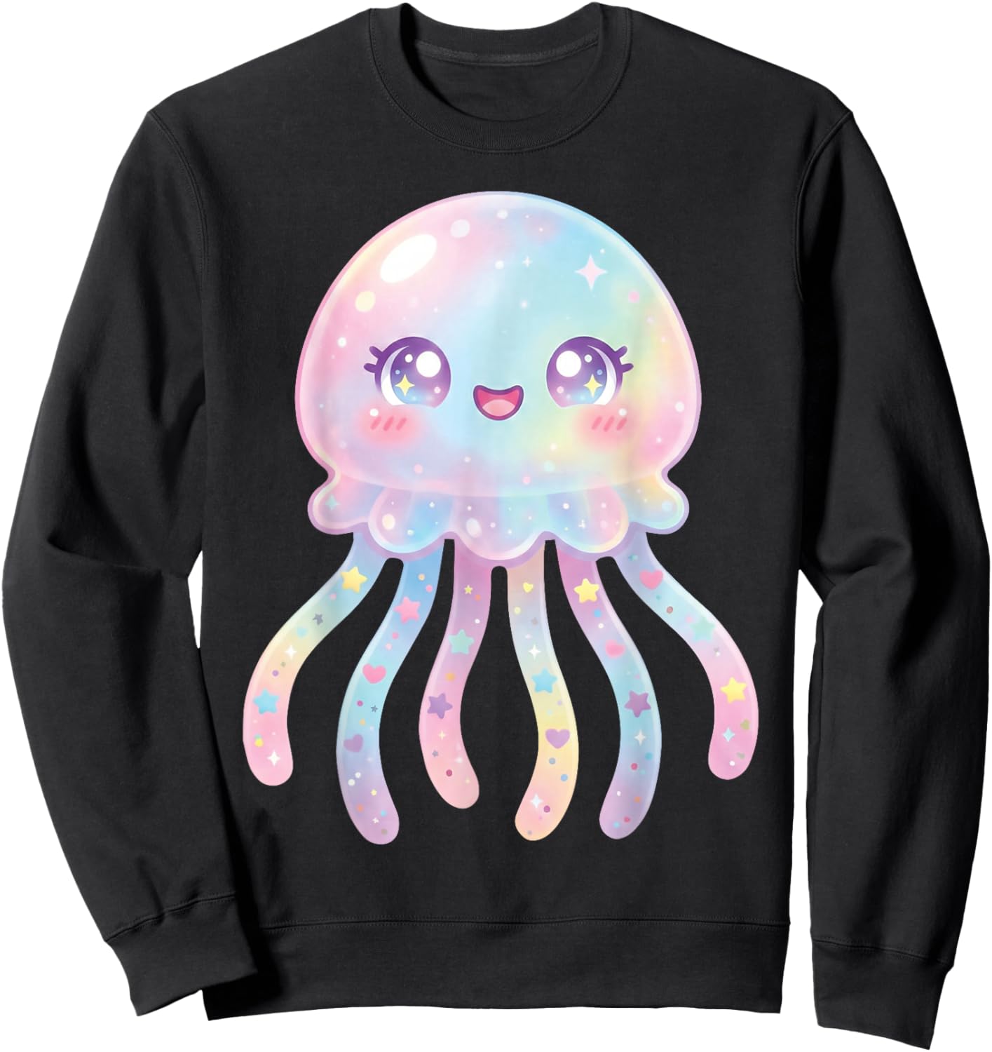 Jellyfish Cute Kawaii Women Kids Colorful Jellyfish Sweatshirt - Sweatshirt | Black